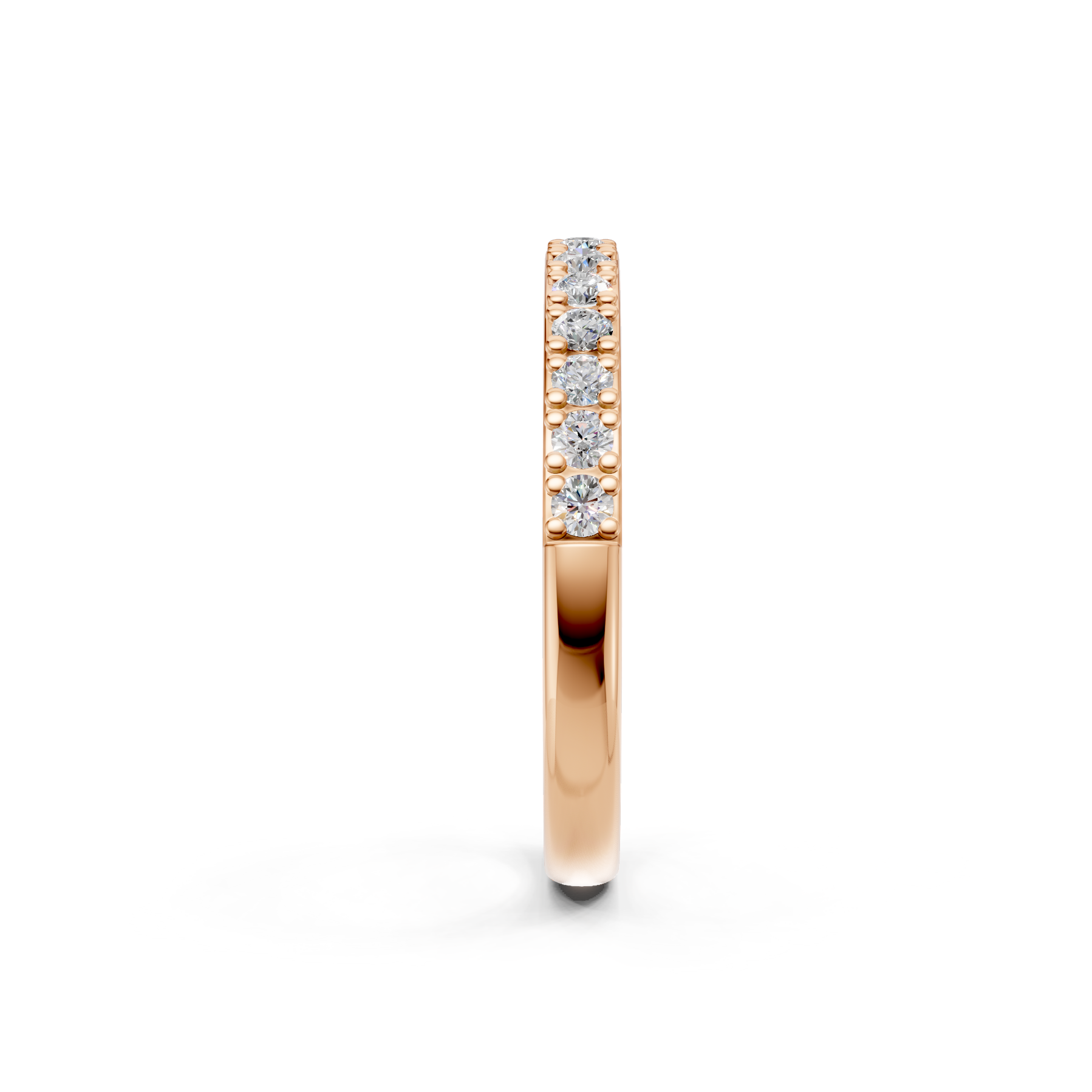 Lab Grown Diamond 0.45 CTW Half Eternity Ring- Sterling Silver
