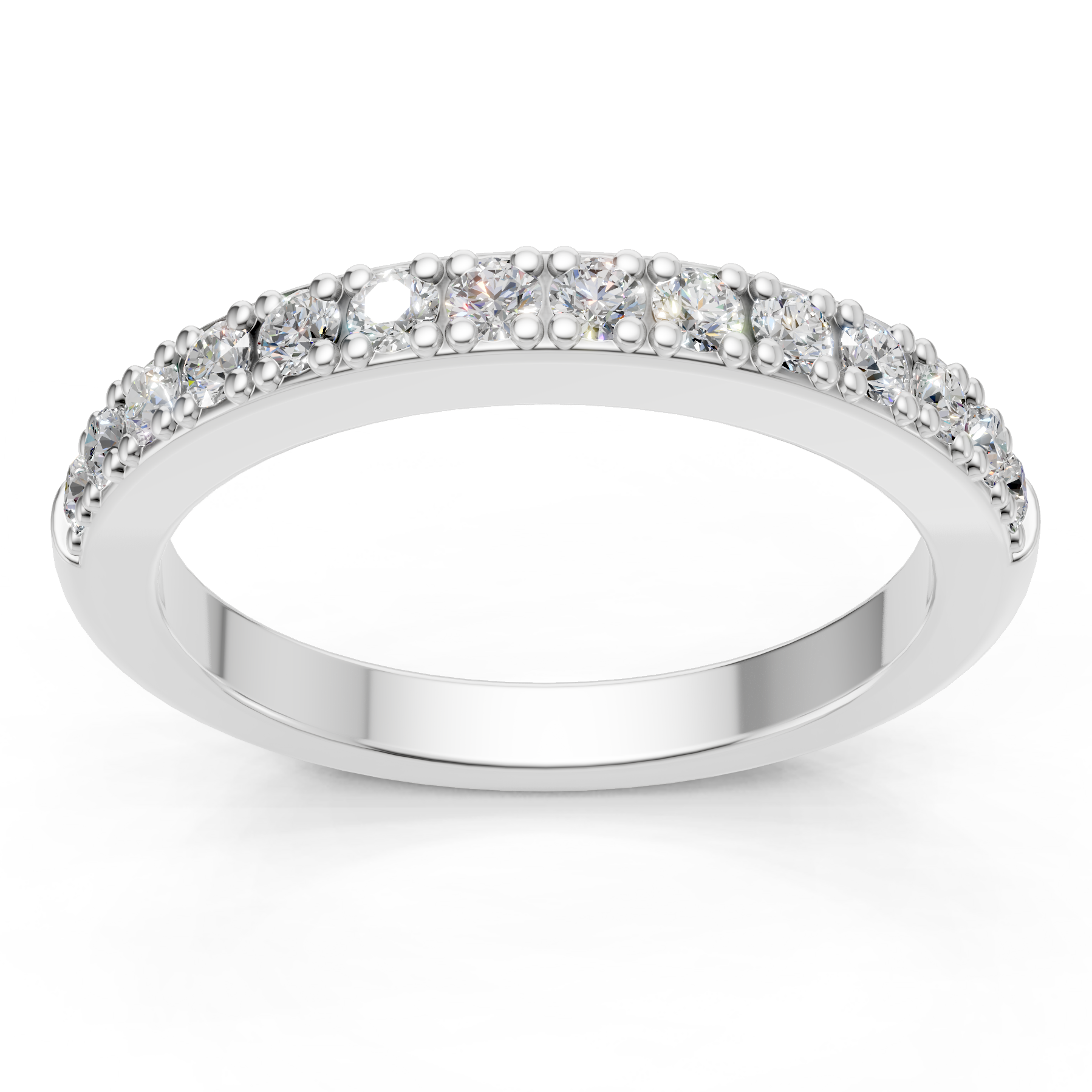 Lab Grown Diamond 0.45 CTW Half Eternity Ring- Sterling Silver