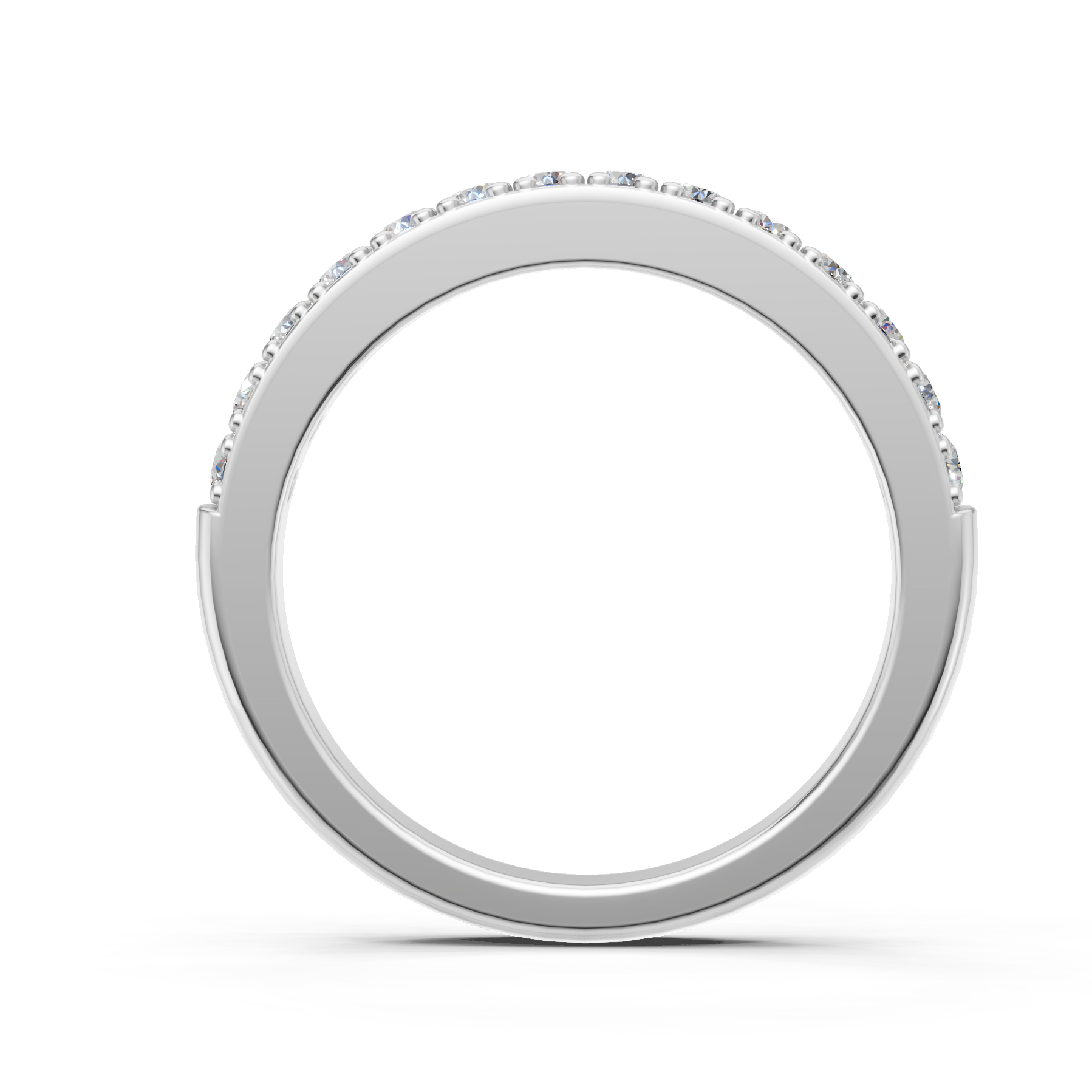 Lab Grown Diamond 0.45 CTW Half Eternity Ring- Sterling Silver