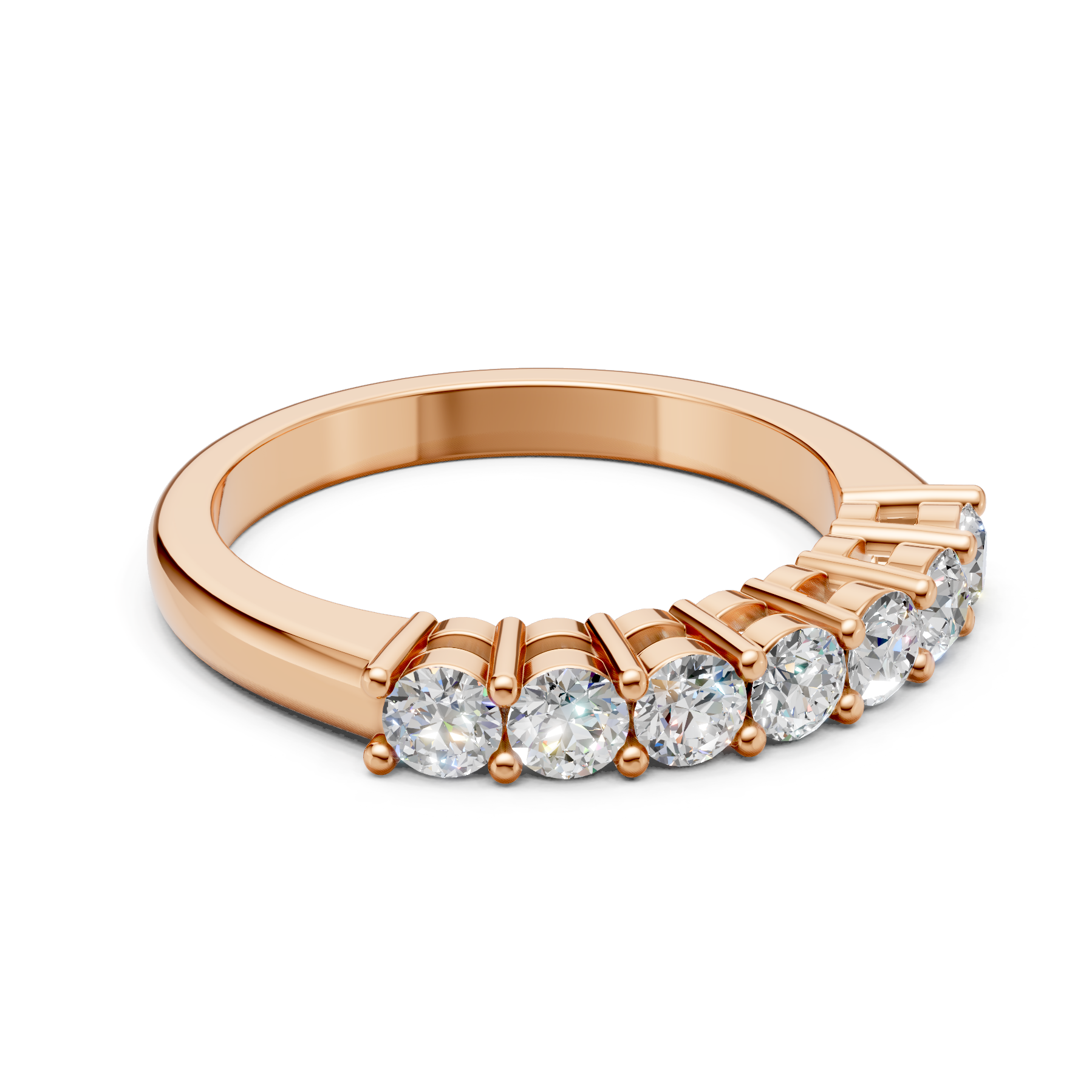 Lab Grown Diamond 0.70 CTW Half Eternity Ring- Sterling Silver