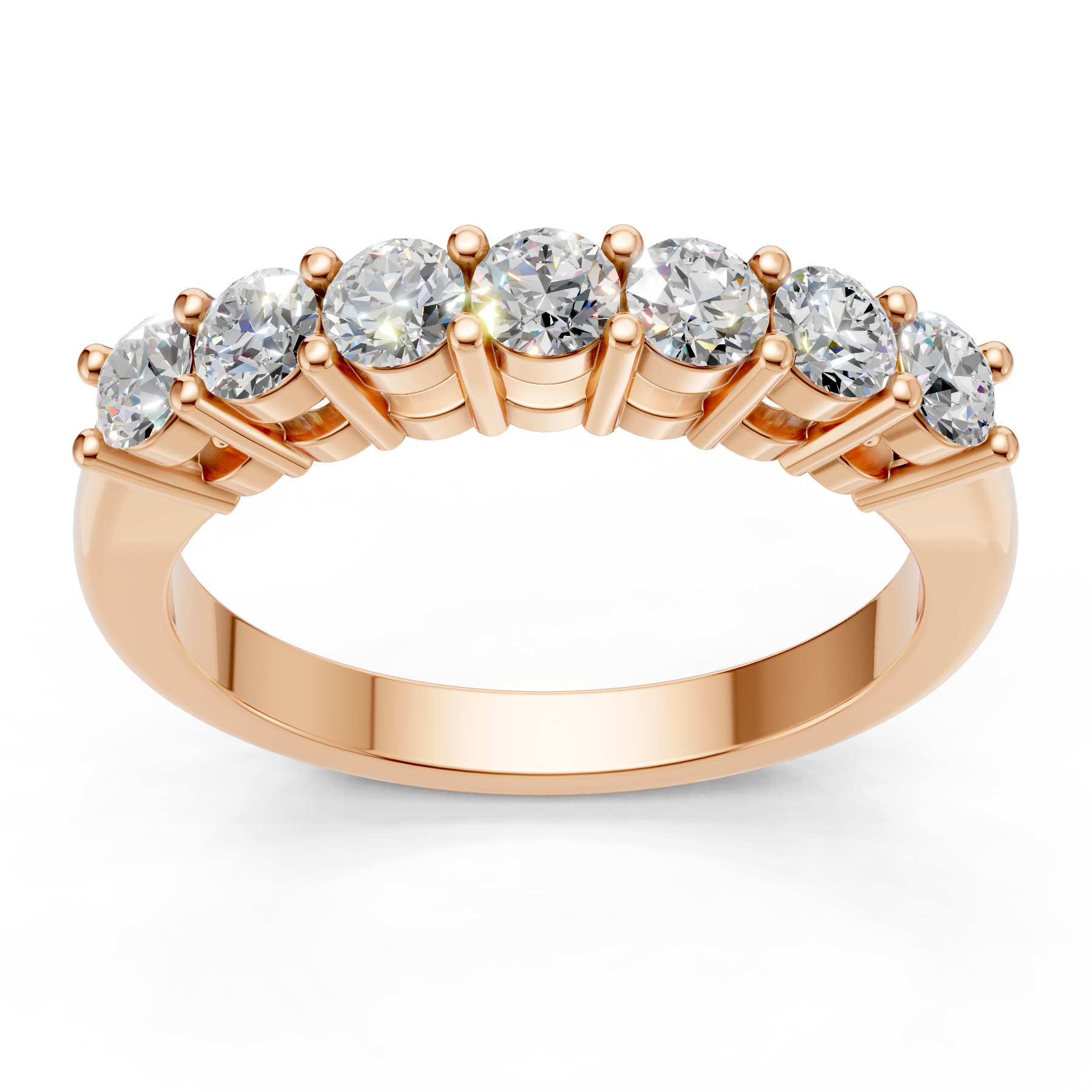 Lab Grown Diamond 0.70 CTW Half Eternity Ring- Sterling Silver