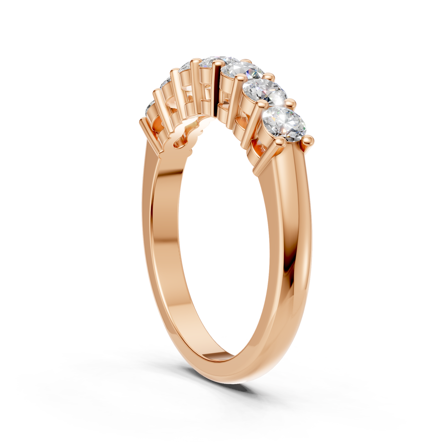 Lab Grown Diamond 0.70 CTW Half Eternity Ring- Sterling Silver