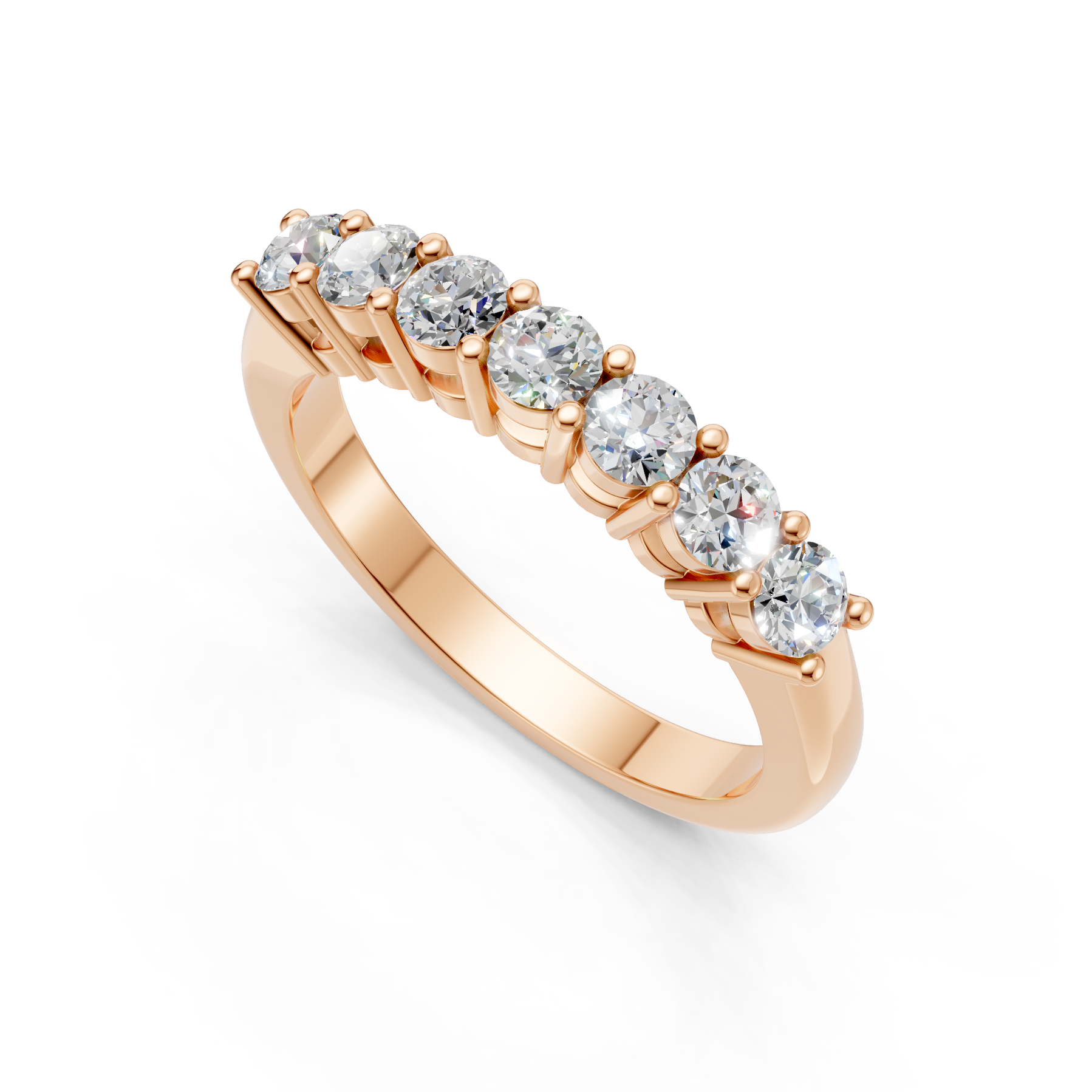 Lab Grown Diamond 0.70 CTW Half Eternity Ring- Sterling Silver