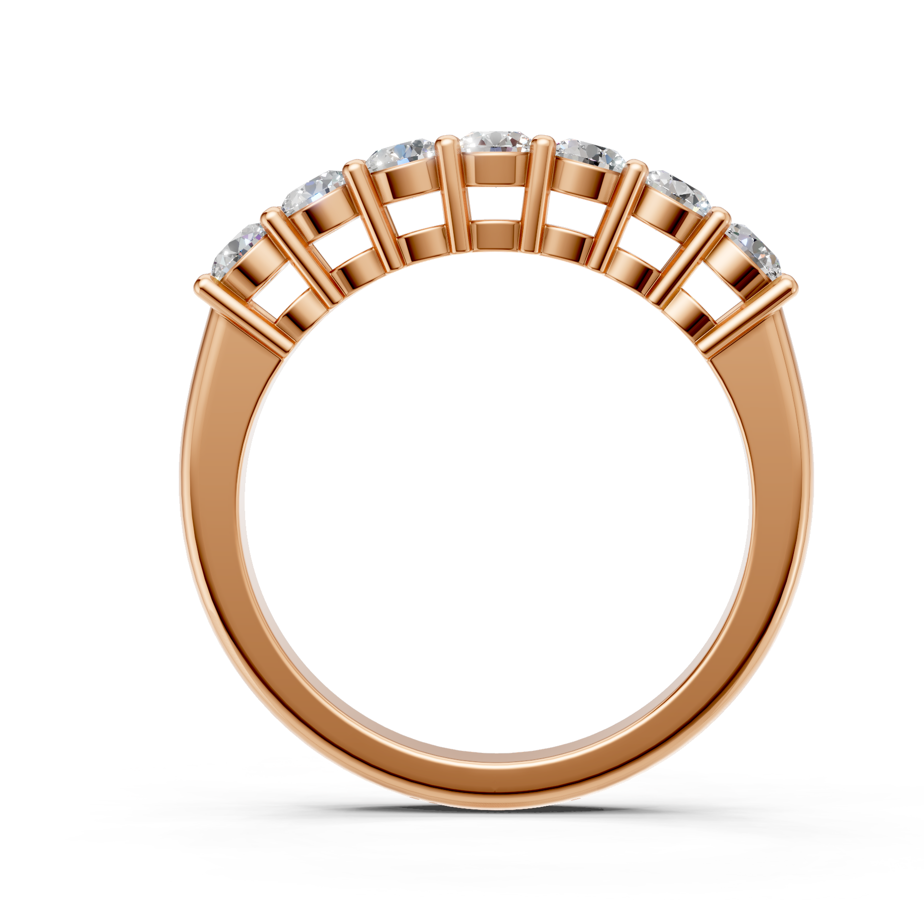 Lab Grown Diamond 0.70 CTW Half Eternity Ring- Sterling Silver