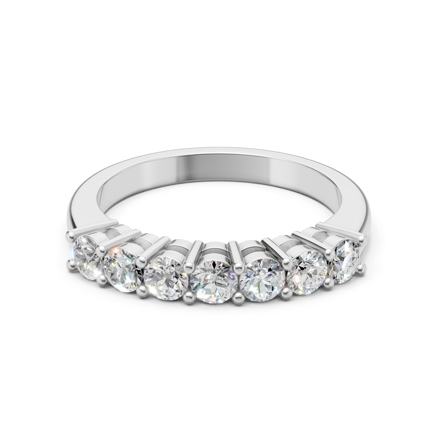 Lab Grown Diamond 0.70 CTW Half Eternity Ring- Sterling Silver