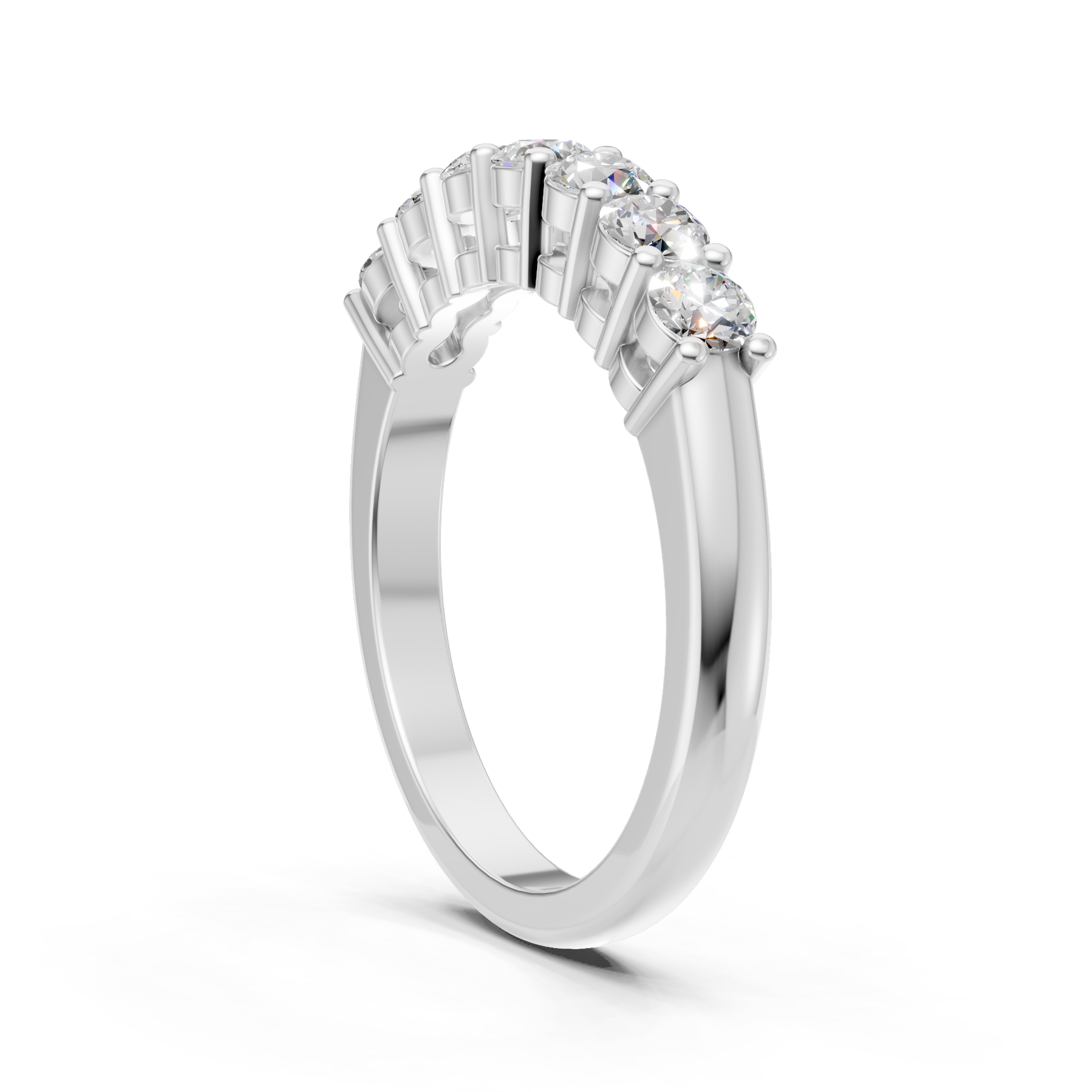 Lab Grown Diamond 0.70 CTW Half Eternity Ring- Sterling Silver