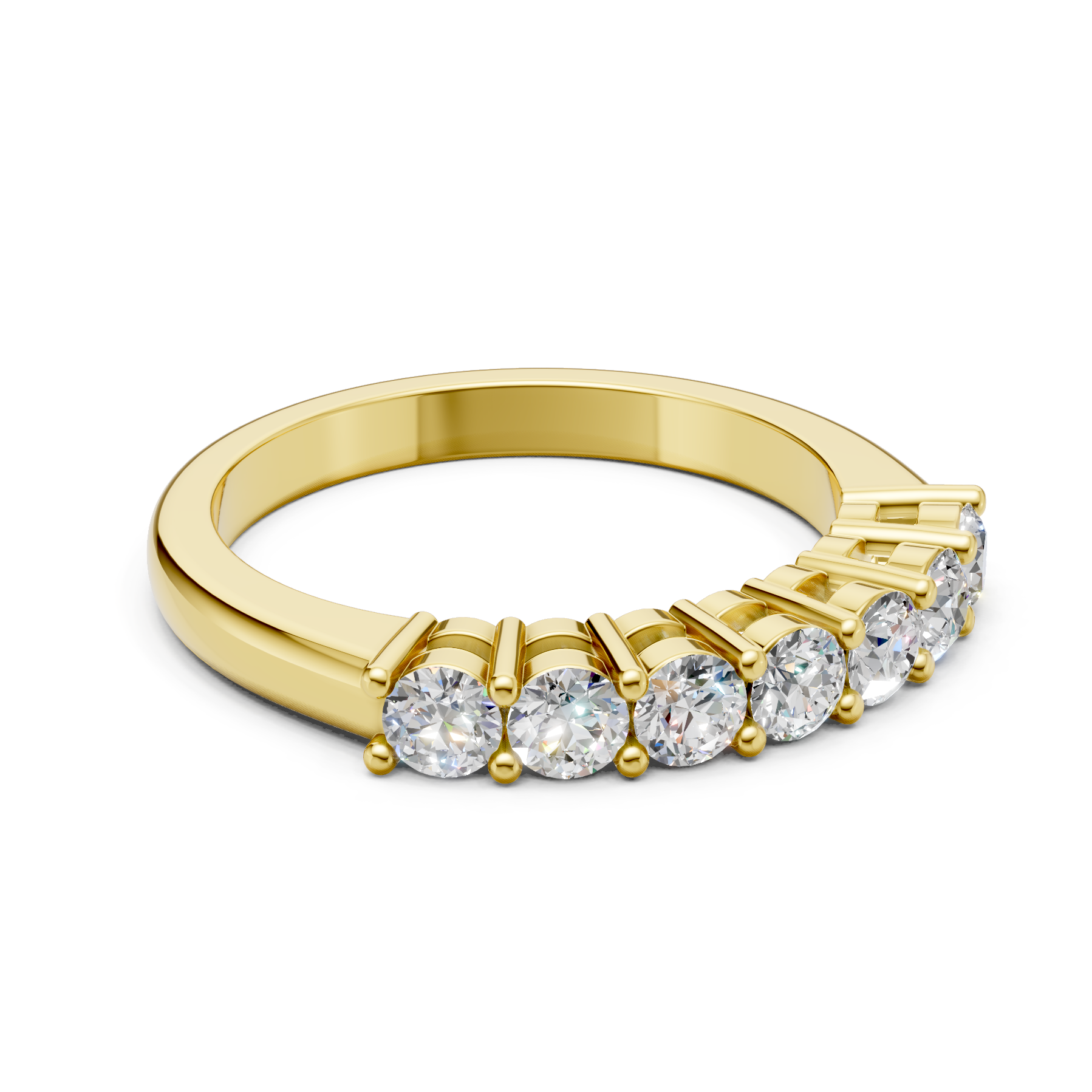 Lab Grown Diamond 0.70 CTW Half Eternity Ring- Sterling Silver