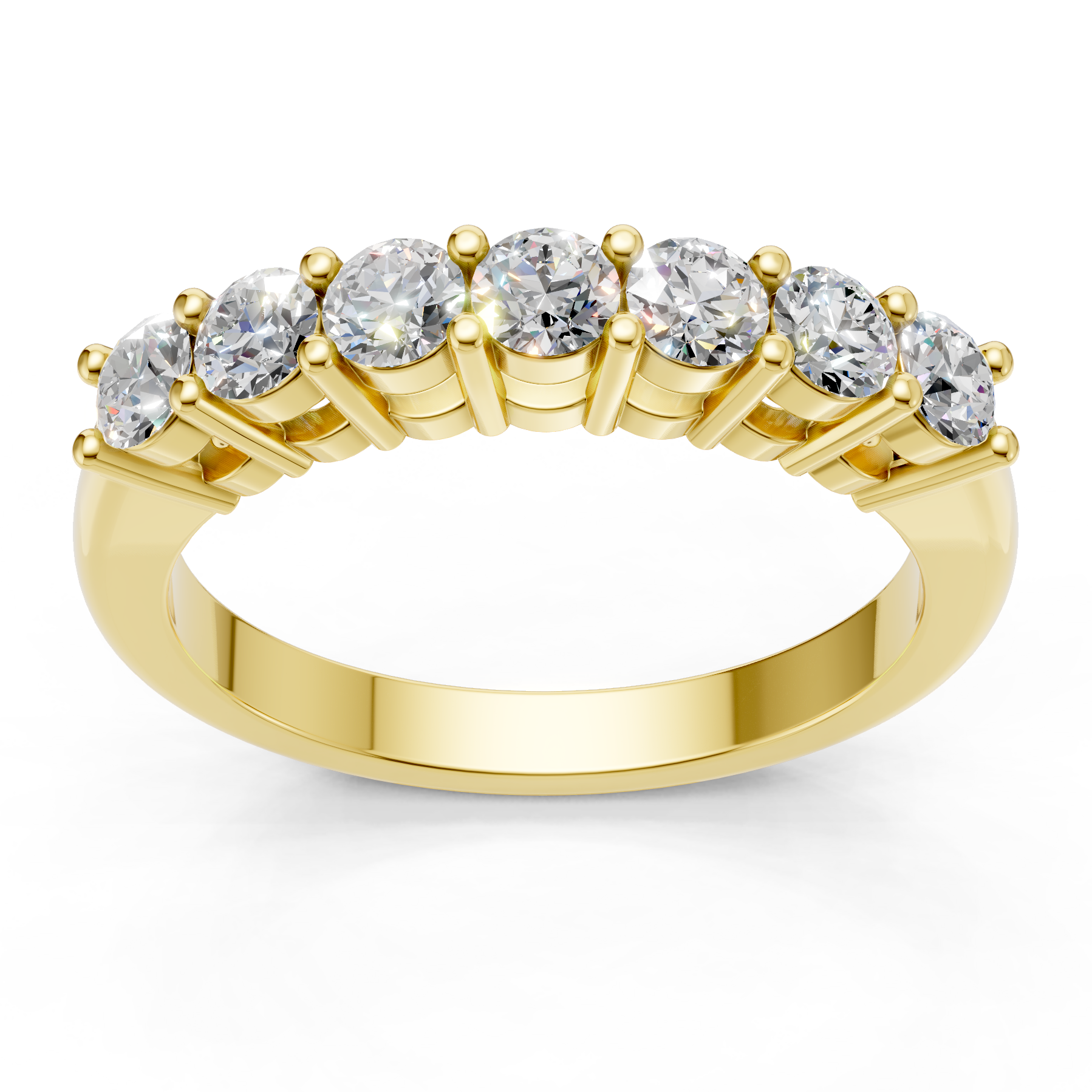 Lab Grown Diamond 0.70 CTW Half Eternity Ring- Sterling Silver