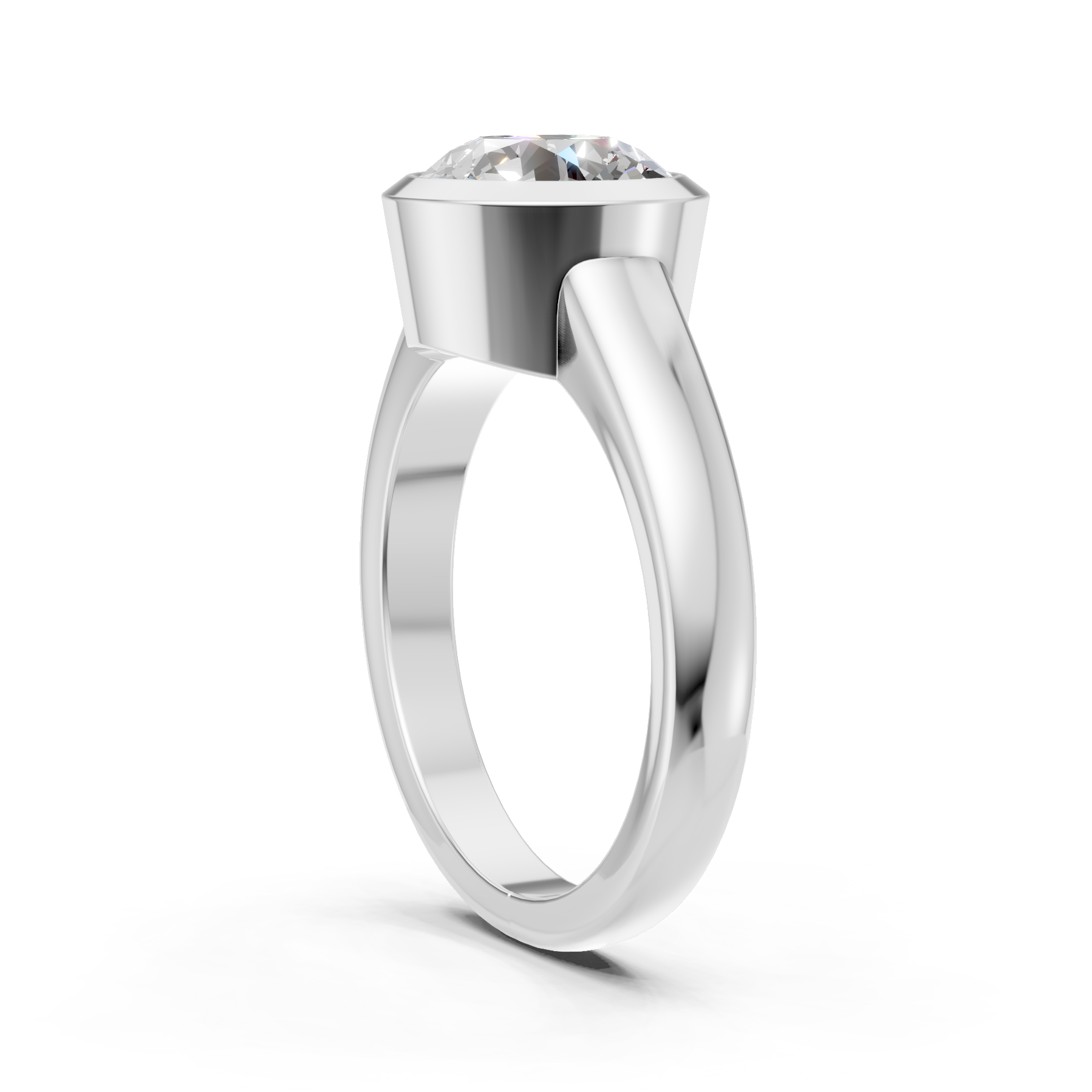 Lab Grown Diamond 2.00 CTW Bezel Set Solitaire Ring- Sterling Silver