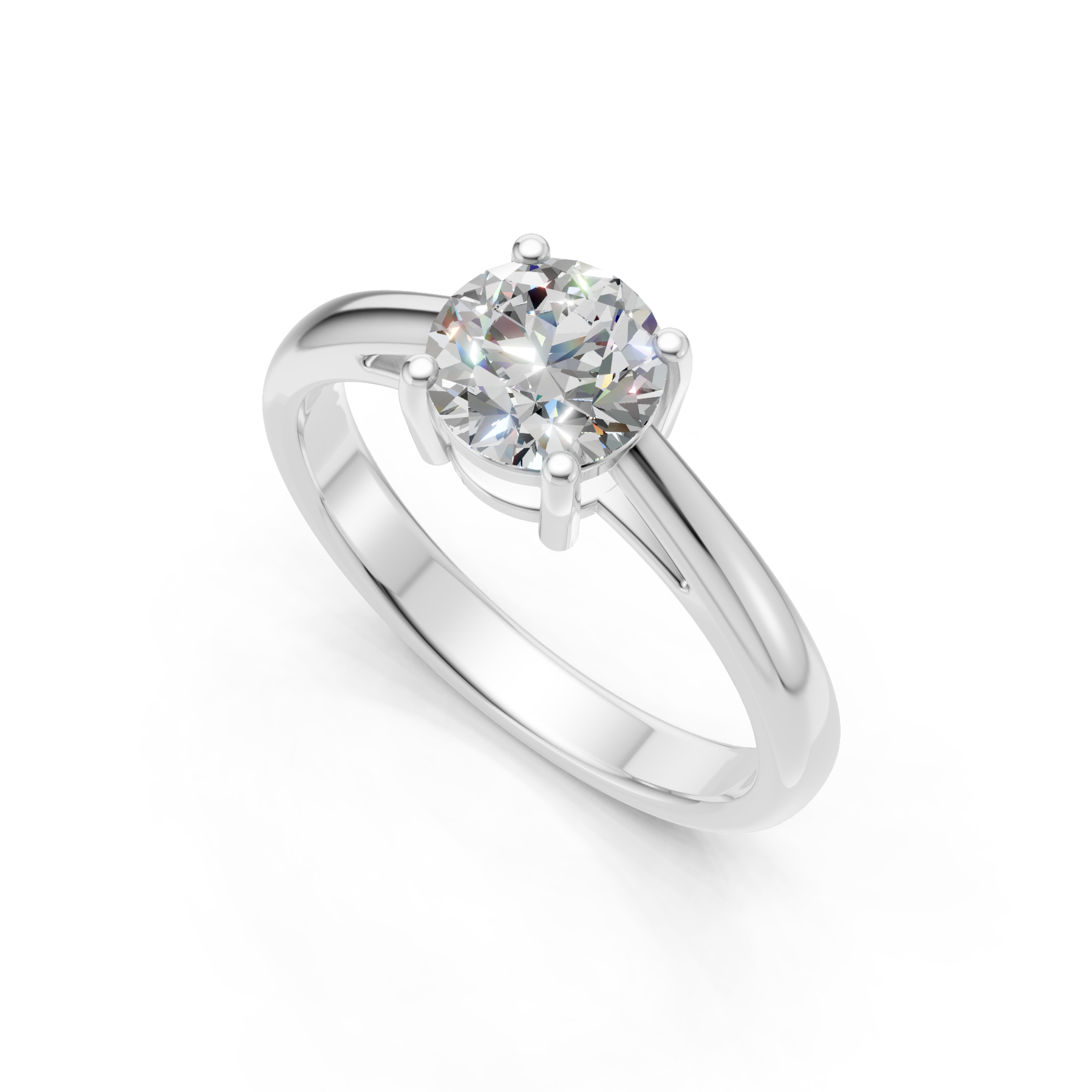 Lab Grown Diamond 1.00 CTW Round Solitaire Ring- Sterling Silver