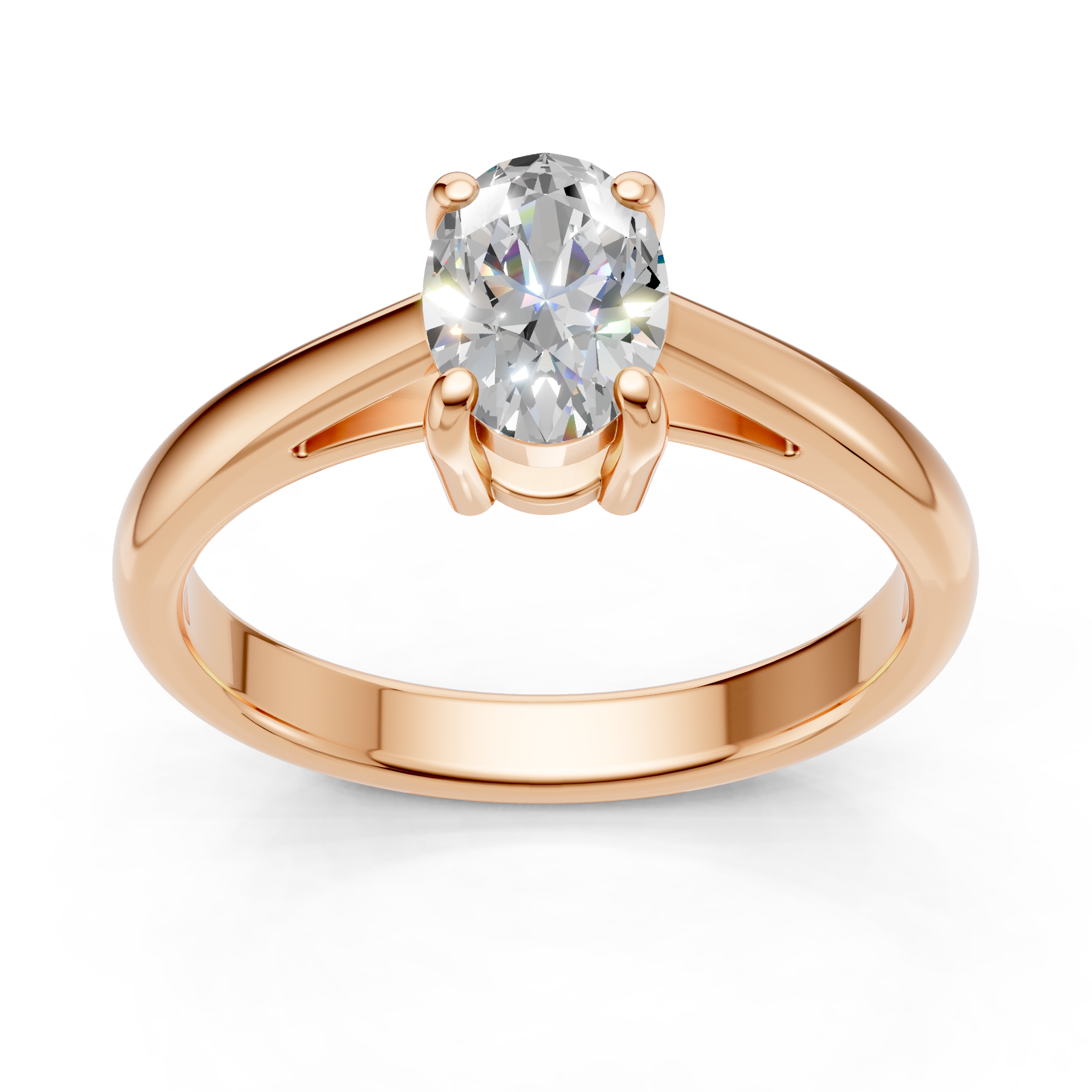 Lab Grown Diamond 1.00 CTW Oval Solitaire Ring- Sterling Silver