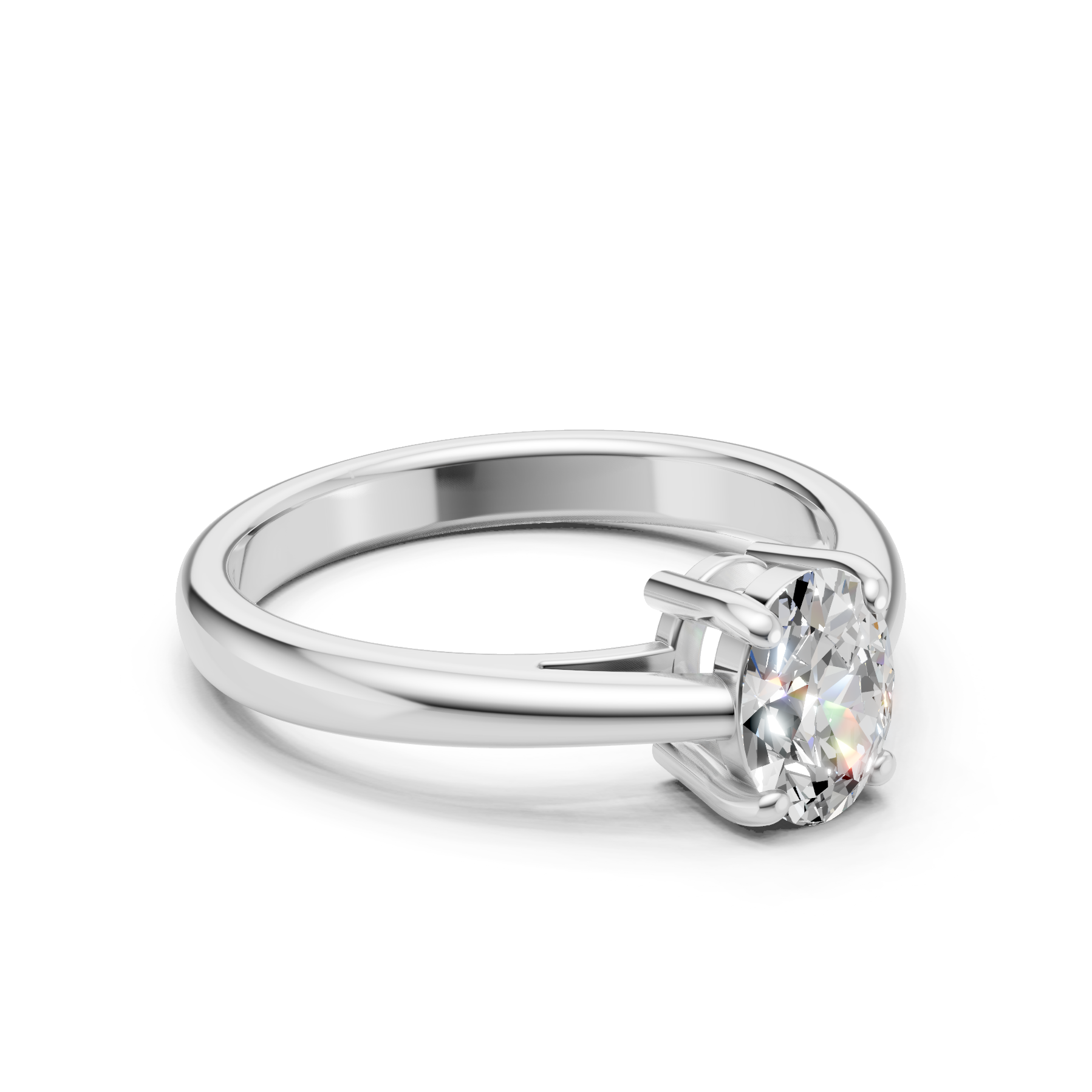 Lab Grown Diamond 1.00 CTW Oval Solitaire Ring- Sterling Silver