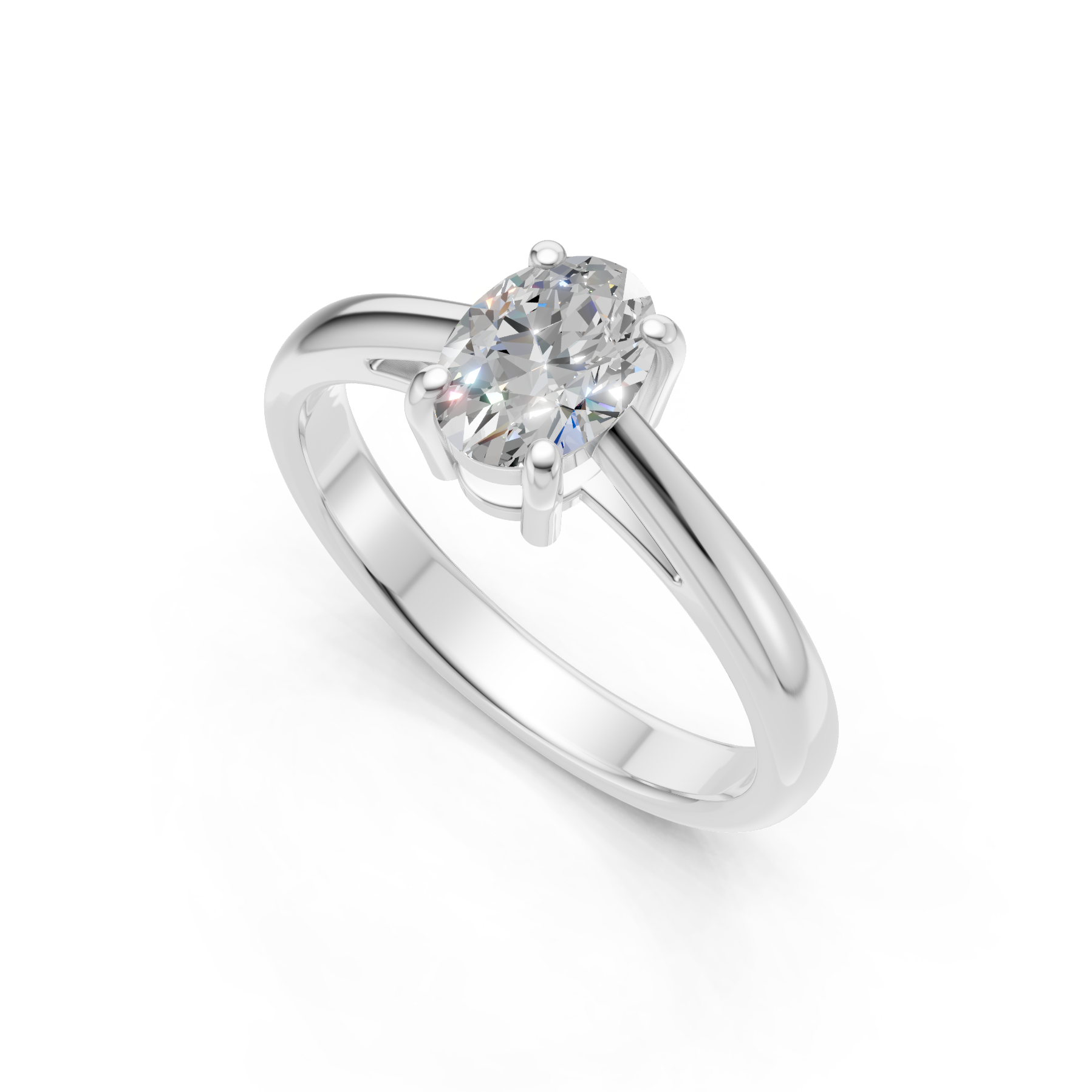 Lab Grown Diamond 1.00 CTW Oval Solitaire Ring- Sterling Silver