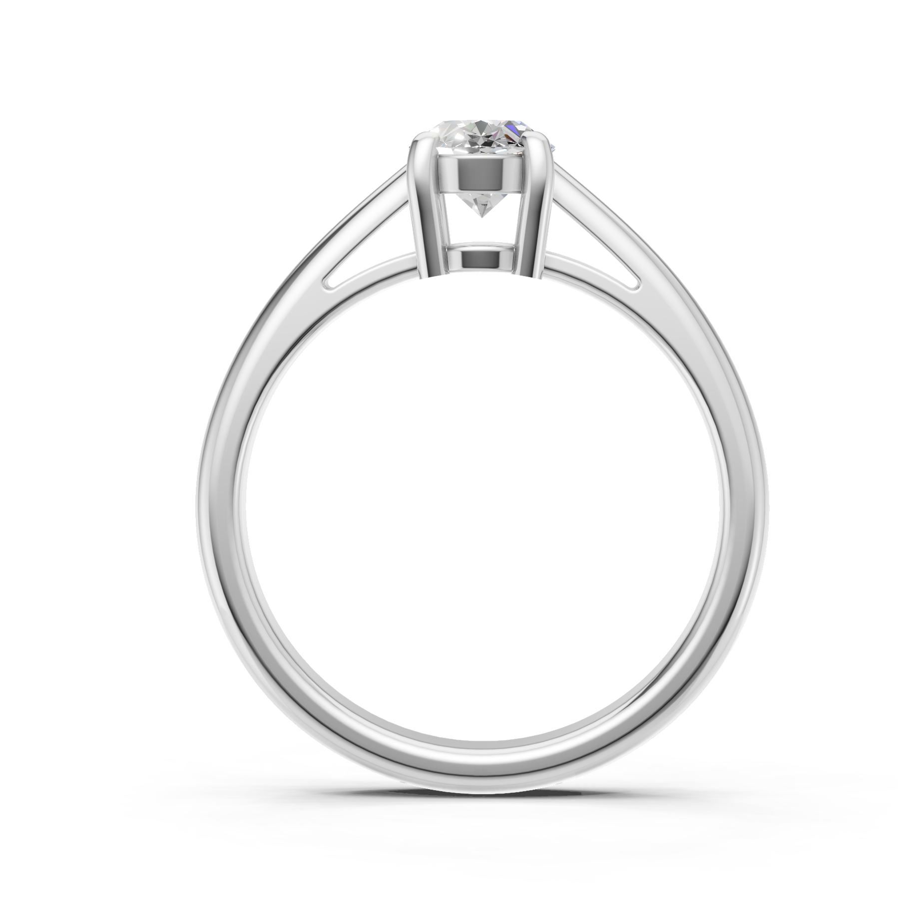 Lab Grown Diamond 1.00 CTW Oval Solitaire Ring- Sterling Silver