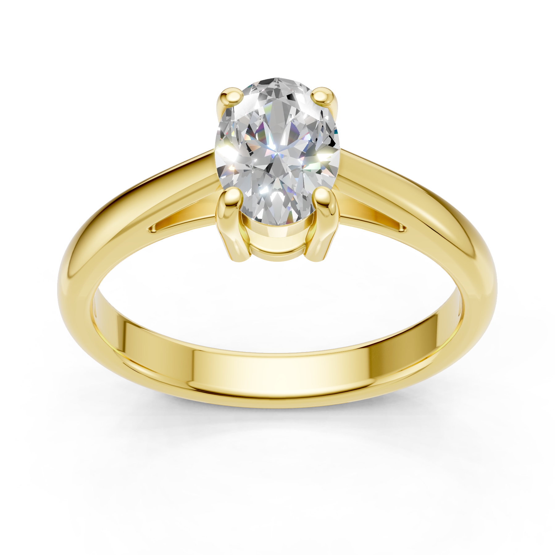 Lab Grown Diamond 1.00 CTW Oval Solitaire Ring- Sterling Silver