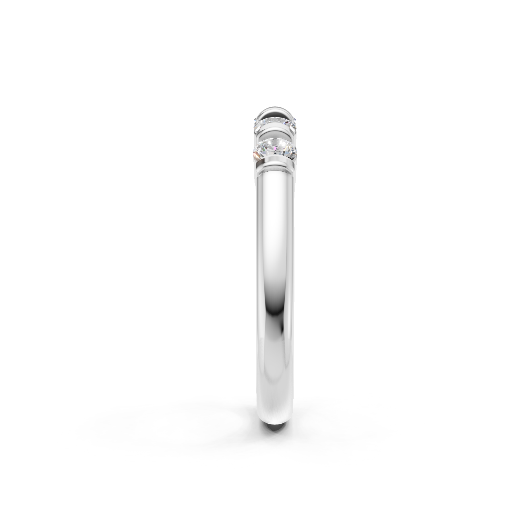 Lab Grown Diamond 0.50 CTW Round Half Eternity Ring- Sterling Silver