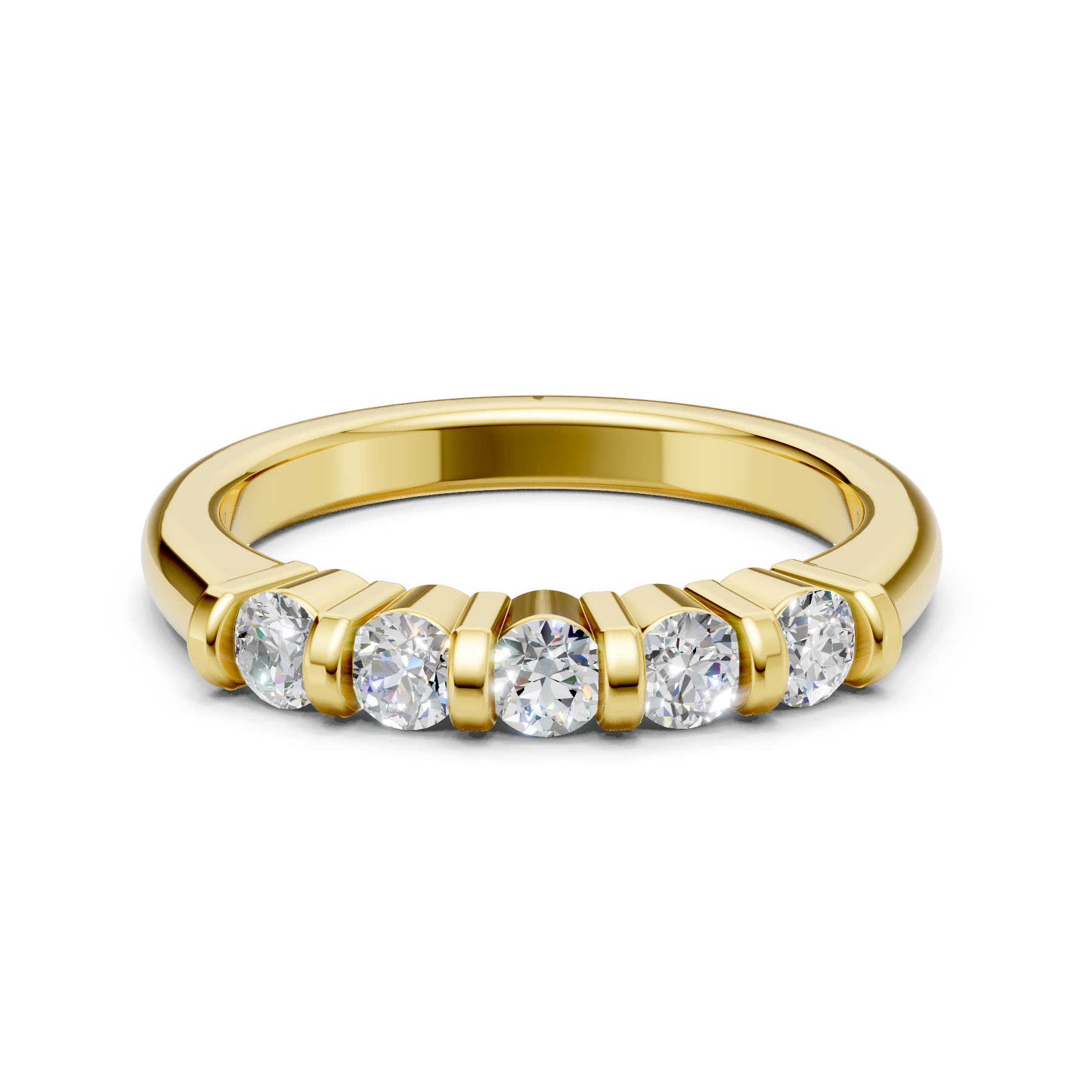 Lab Grown Diamond 0.50 CTW Round Half Eternity Ring- Sterling Silver