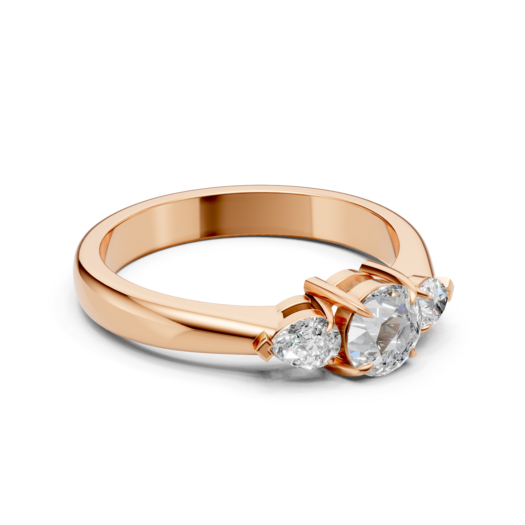 Lab Grown Diamond 1.00 CTW Three Stone Ring- Sterling Silver