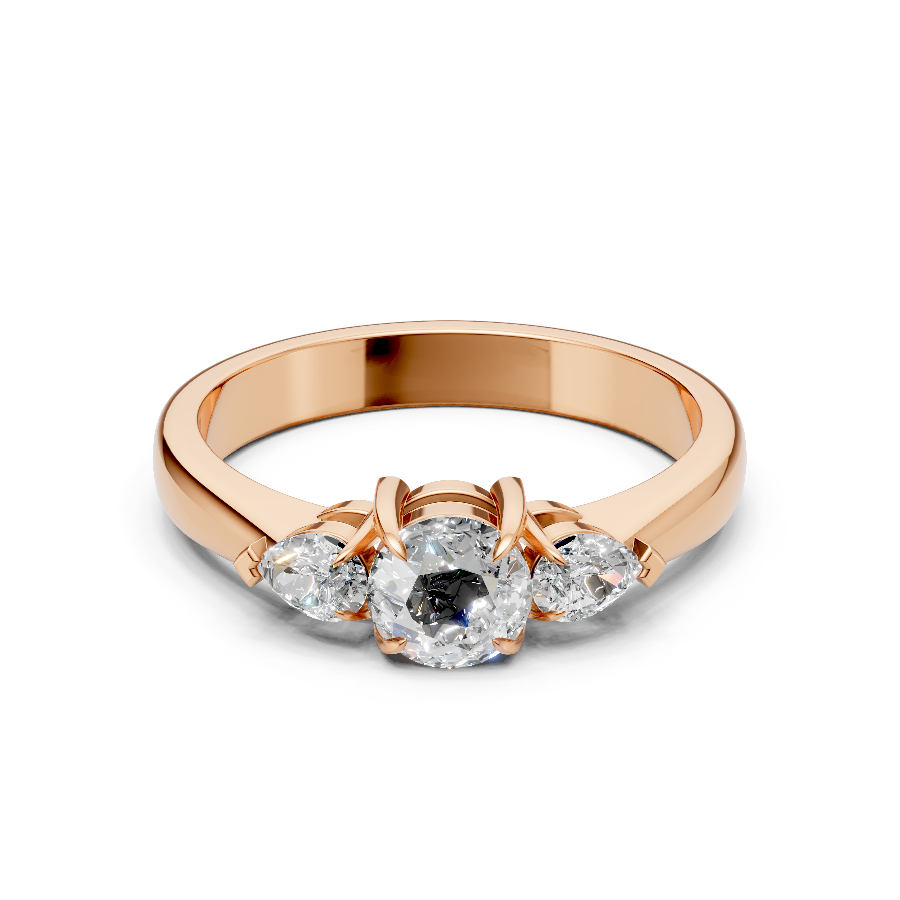 Lab Grown Diamond 1.00 CTW Three Stone Ring- Sterling Silver