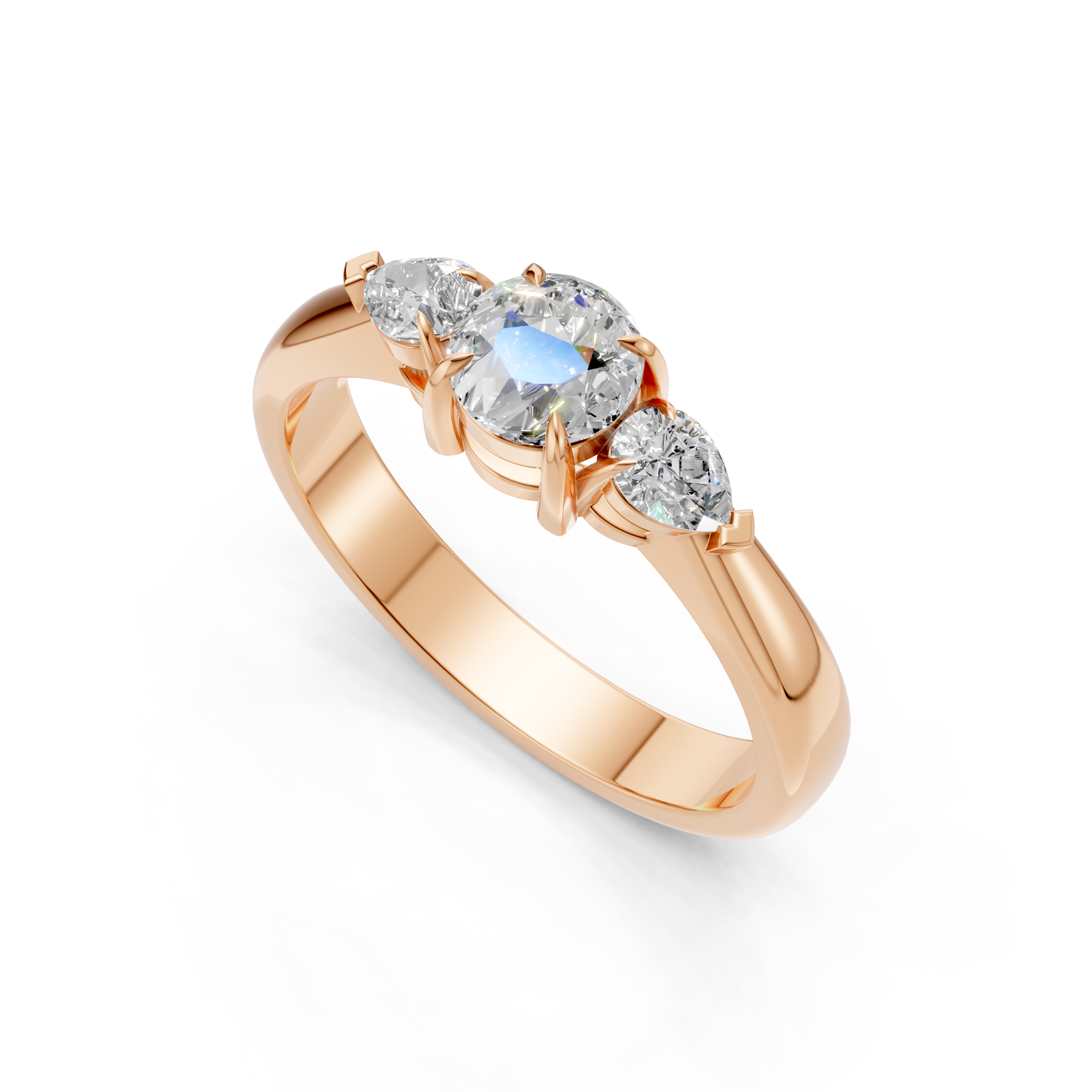 Lab Grown Diamond 1.00 CTW Three Stone Ring- Sterling Silver