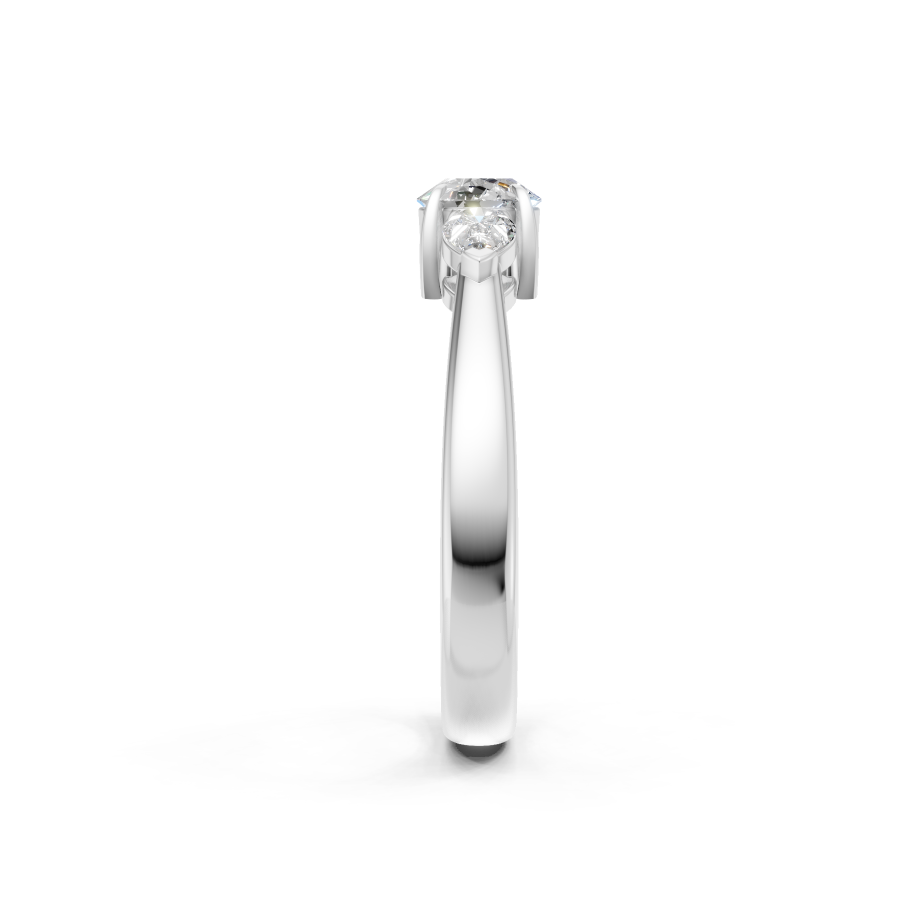 Lab Grown Diamond 1.00 CTW Three Stone Ring- Sterling Silver
