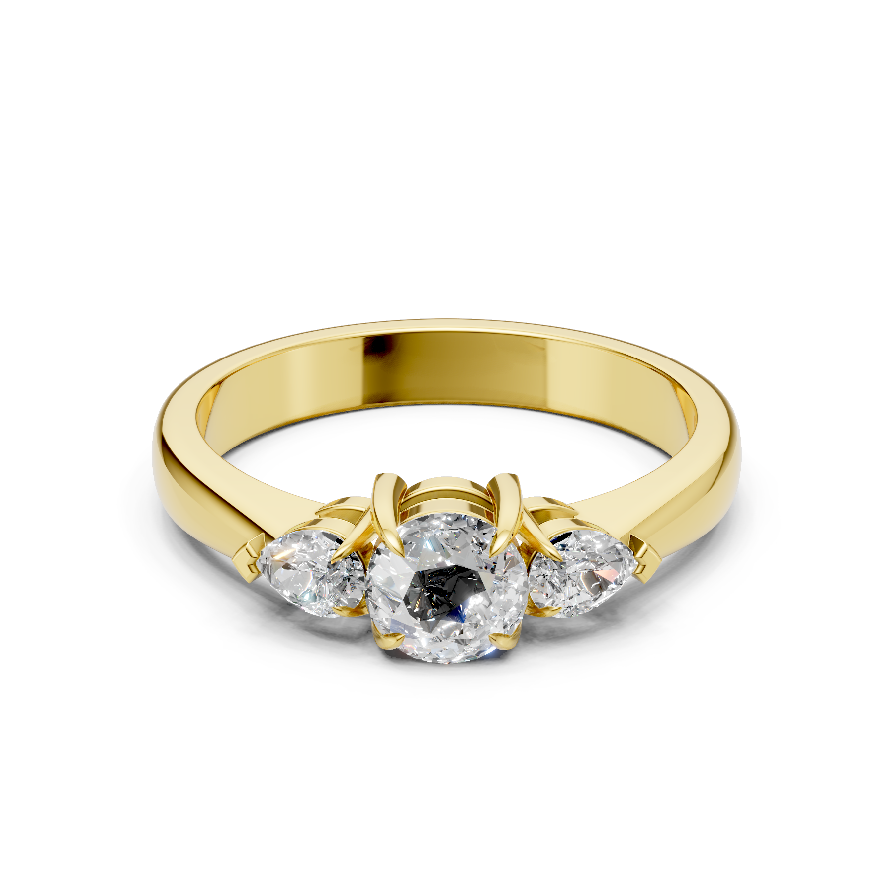Lab Grown Diamond 1.00 CTW Three Stone Ring- Sterling Silver