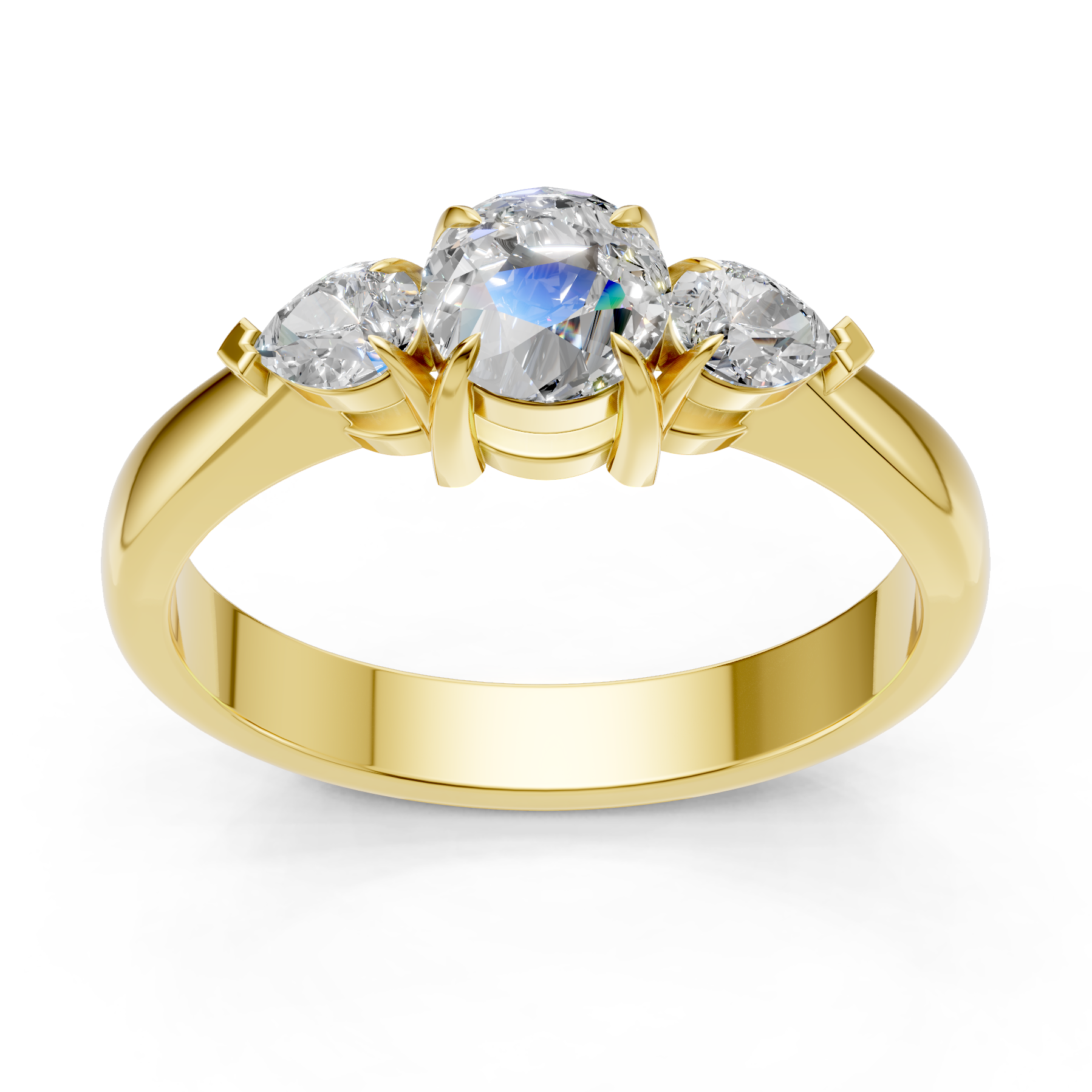 Lab Grown Diamond 1.00 CTW Three Stone Ring- Sterling Silver