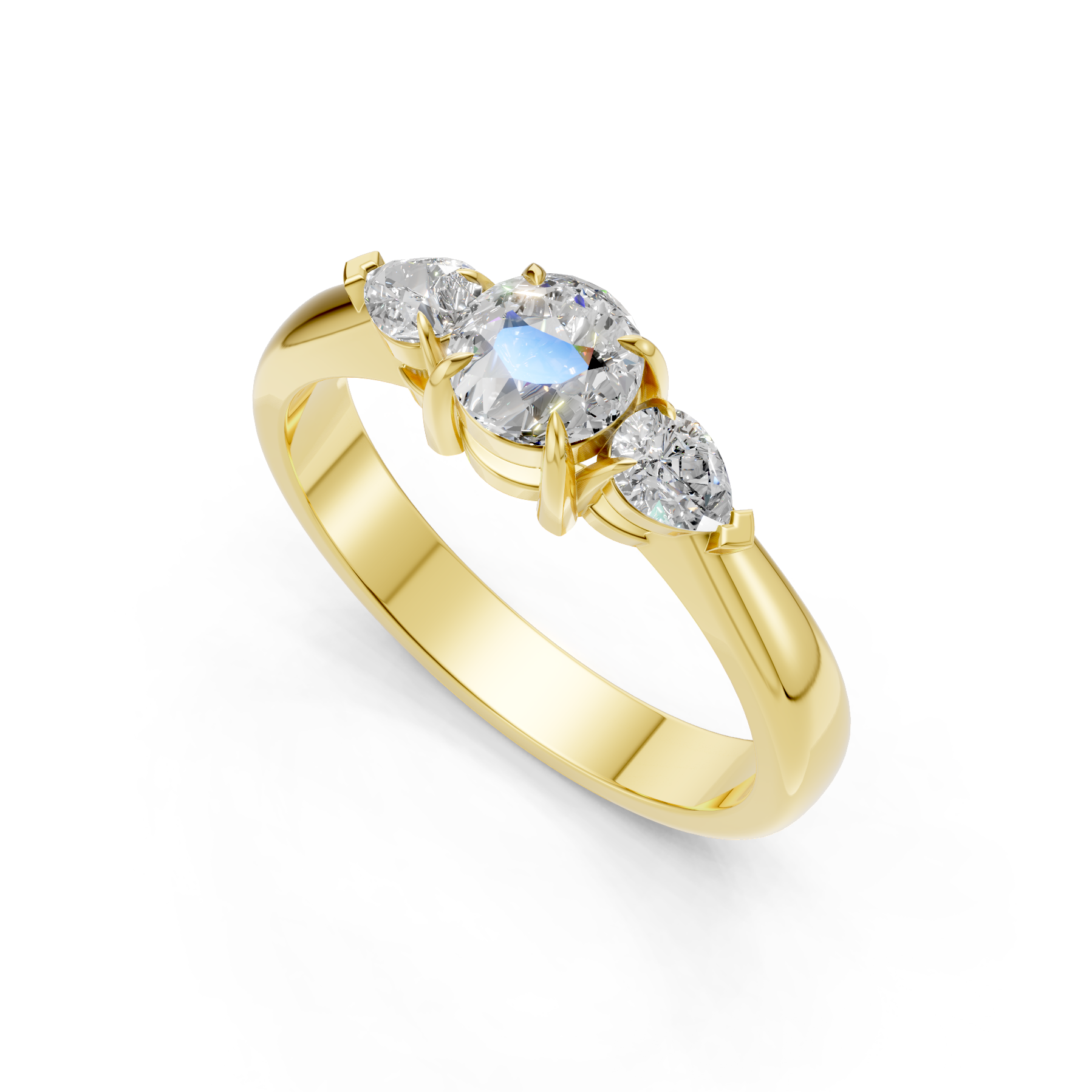 Lab Grown Diamond 1.00 CTW Three Stone Ring- Sterling Silver