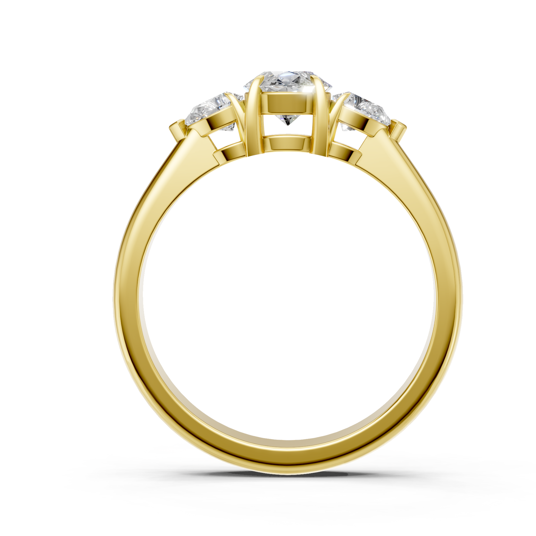 Lab Grown Diamond 1.00 CTW Three Stone Ring- Sterling Silver