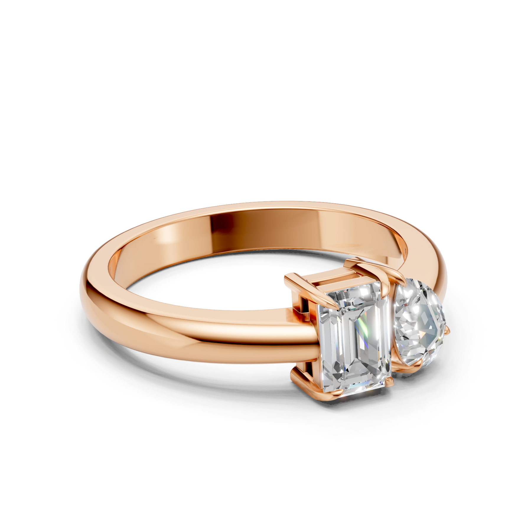 Lab Grown Diamond 1.20 CTW Two Stone Ring- Sterling Silver