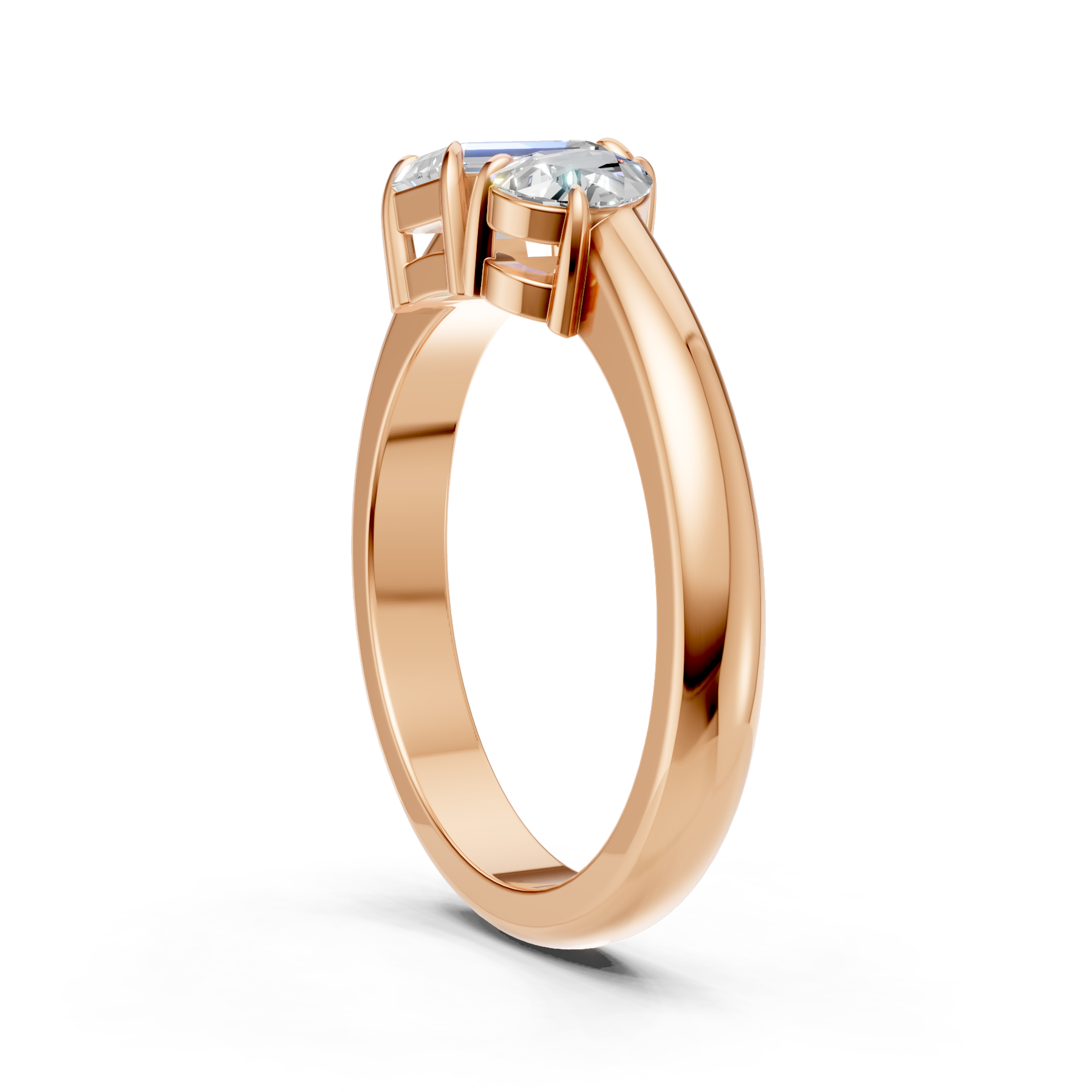 Lab Grown Diamond 1.20 CTW Two Stone Ring- Sterling Silver