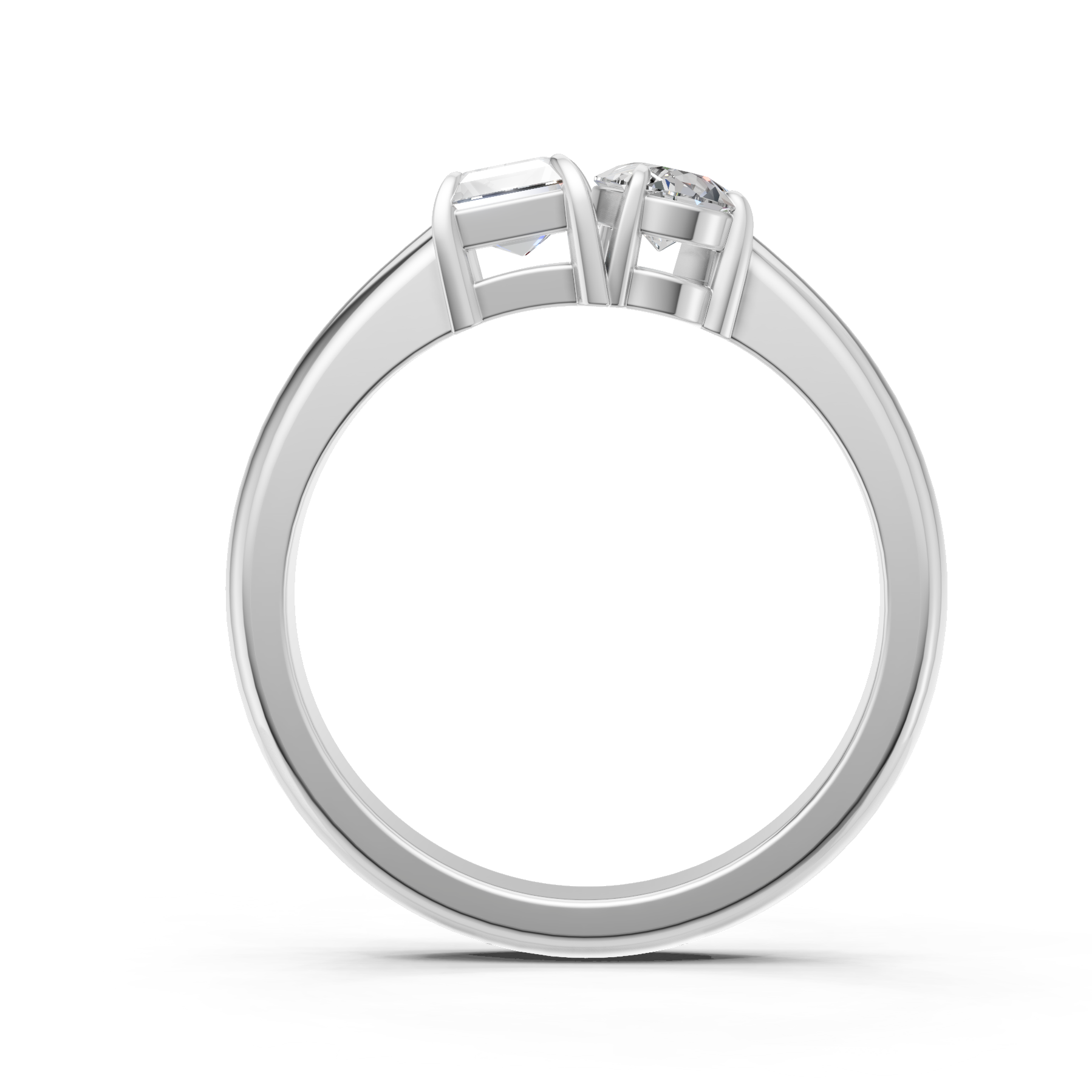 Lab Grown Diamond 1.20 CTW Two Stone Ring- Sterling Silver