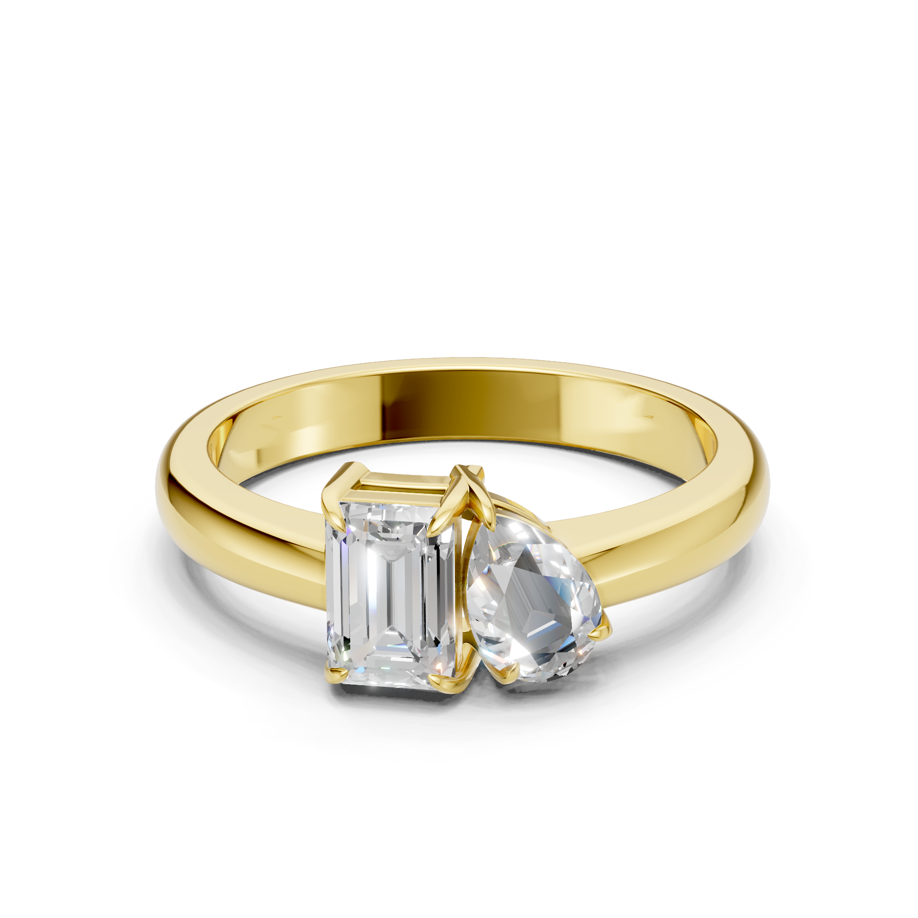 Lab Grown Diamond 1.20 CTW Two Stone Ring- Sterling Silver