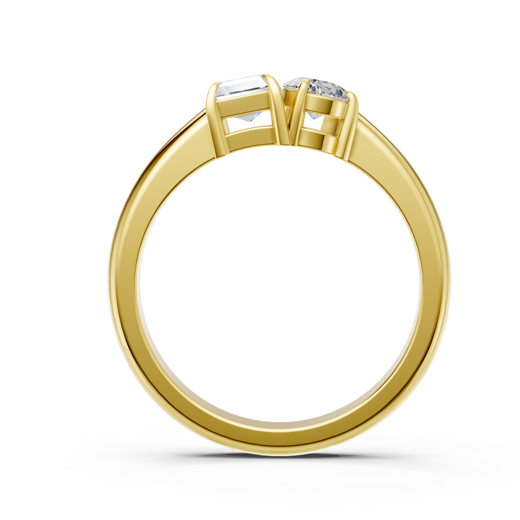 Lab Grown Diamond 1.20 CTW Two Stone Ring- Sterling Silver