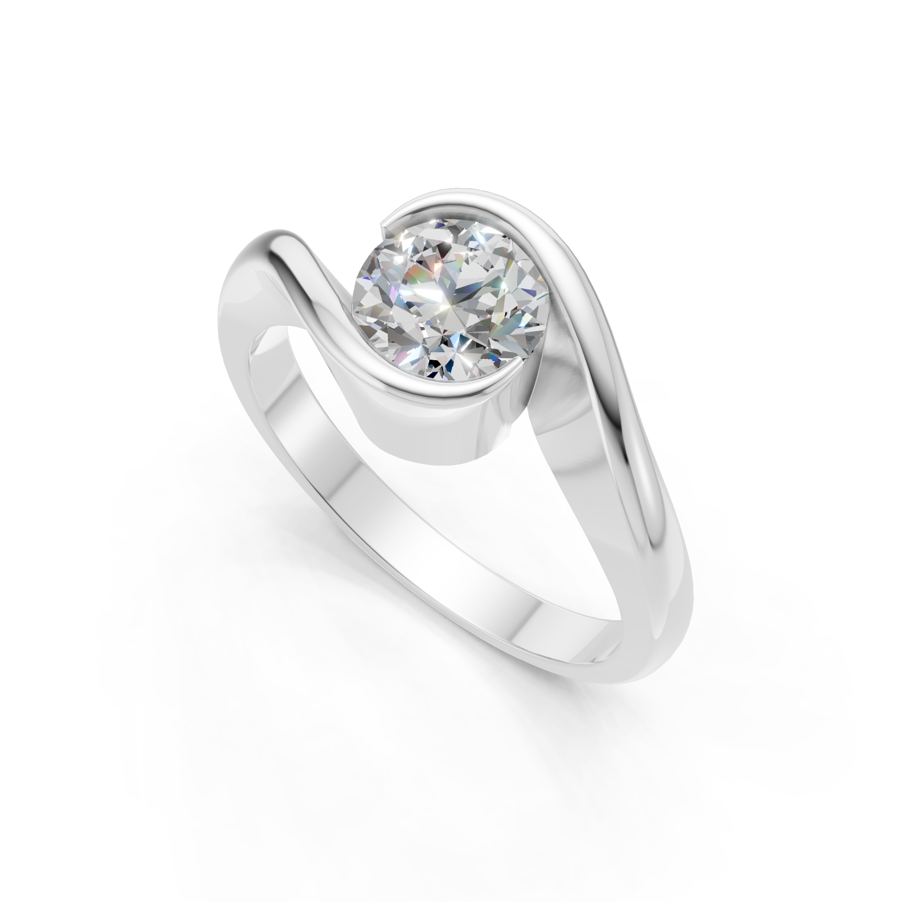 Lab Grown Diamond 1.00 CTW Round Solitaire Ring- Sterling Silver