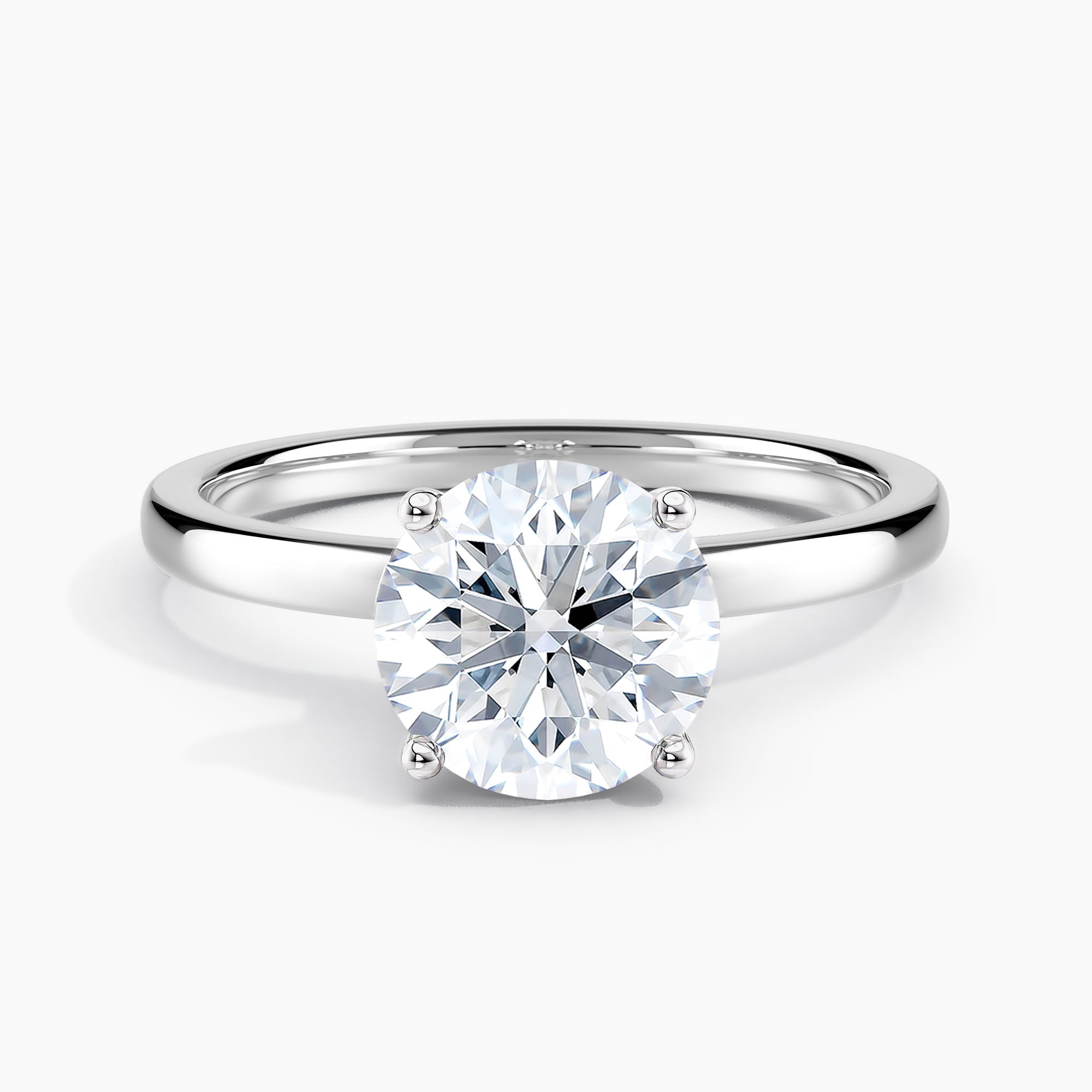 Round 1.50 Ct Lab Grown Diamond Solitaire Ring - Sterling Silver