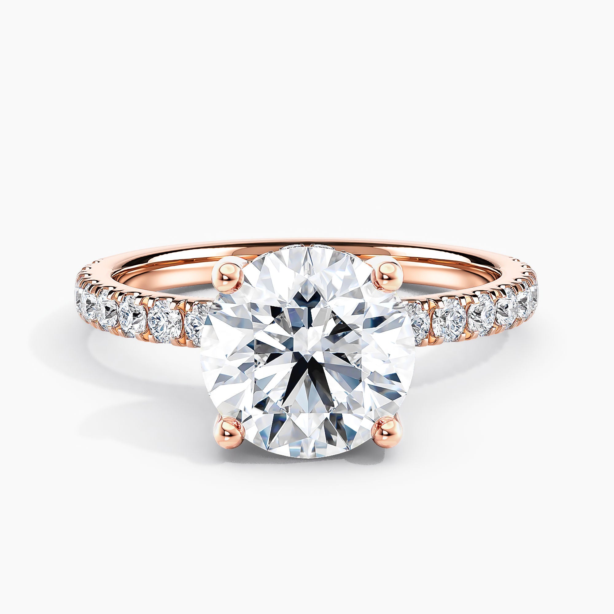 Oval 3.00 Ct Lab Grown Diamond Pavé Band Solitaire Ring - Sterling Silver