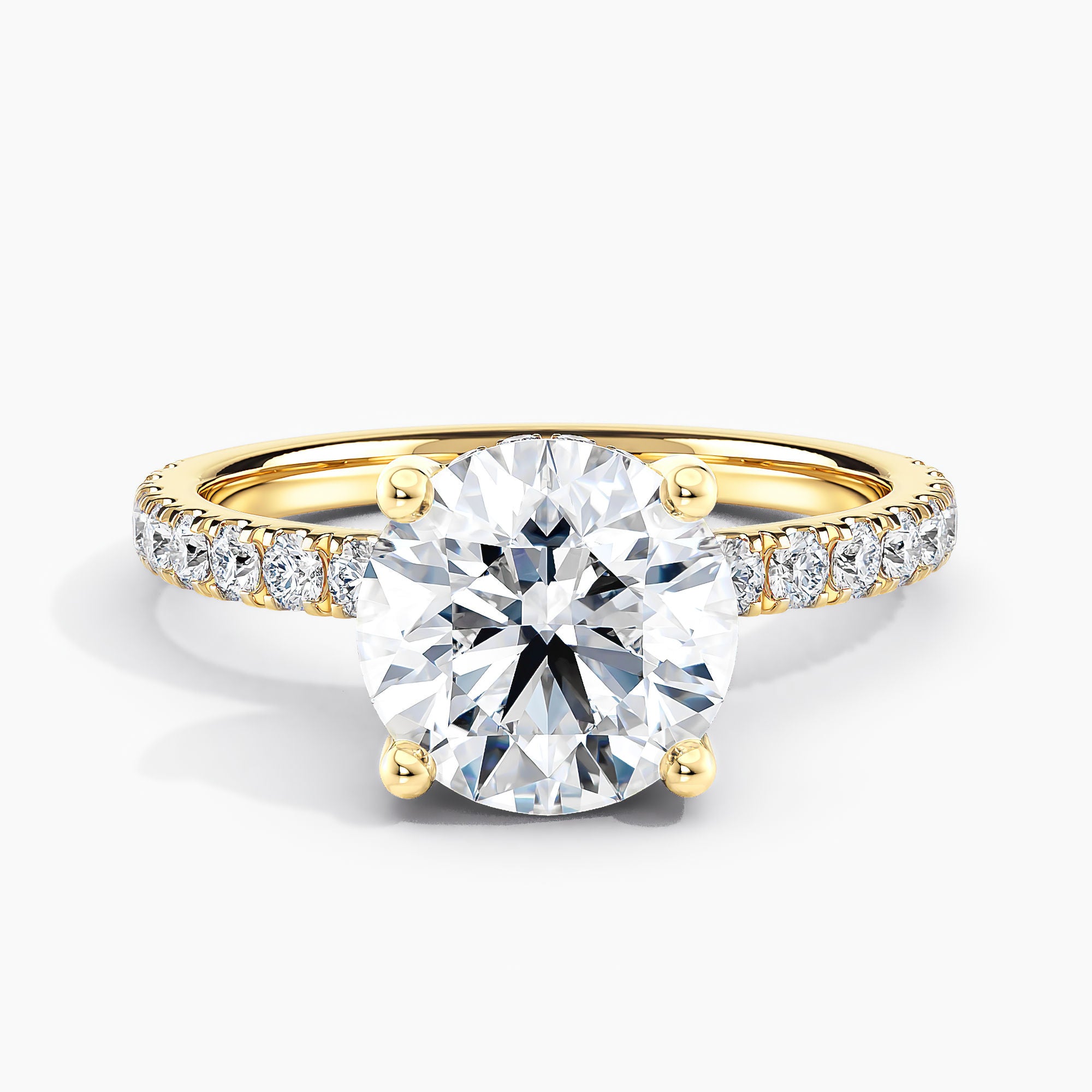 Oval 3.00 Ct Lab Grown Diamond Pavé Band Solitaire Ring - Sterling Silver
