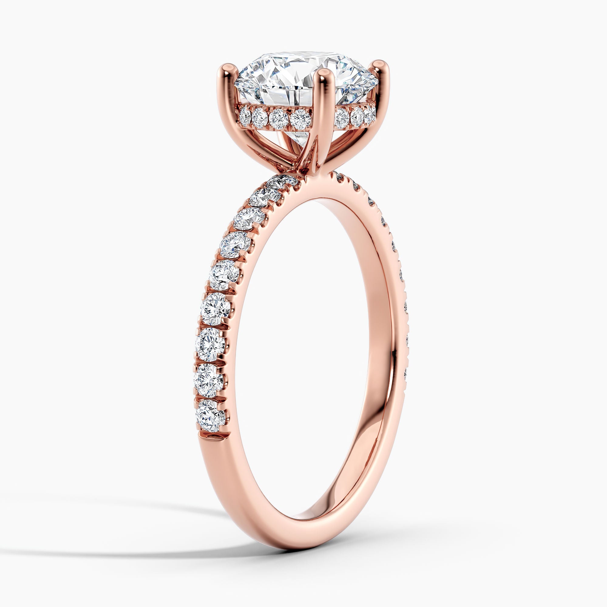 Oval 3.00 Ct Lab Grown Diamond Pavé Band Solitaire Ring - Sterling Silver