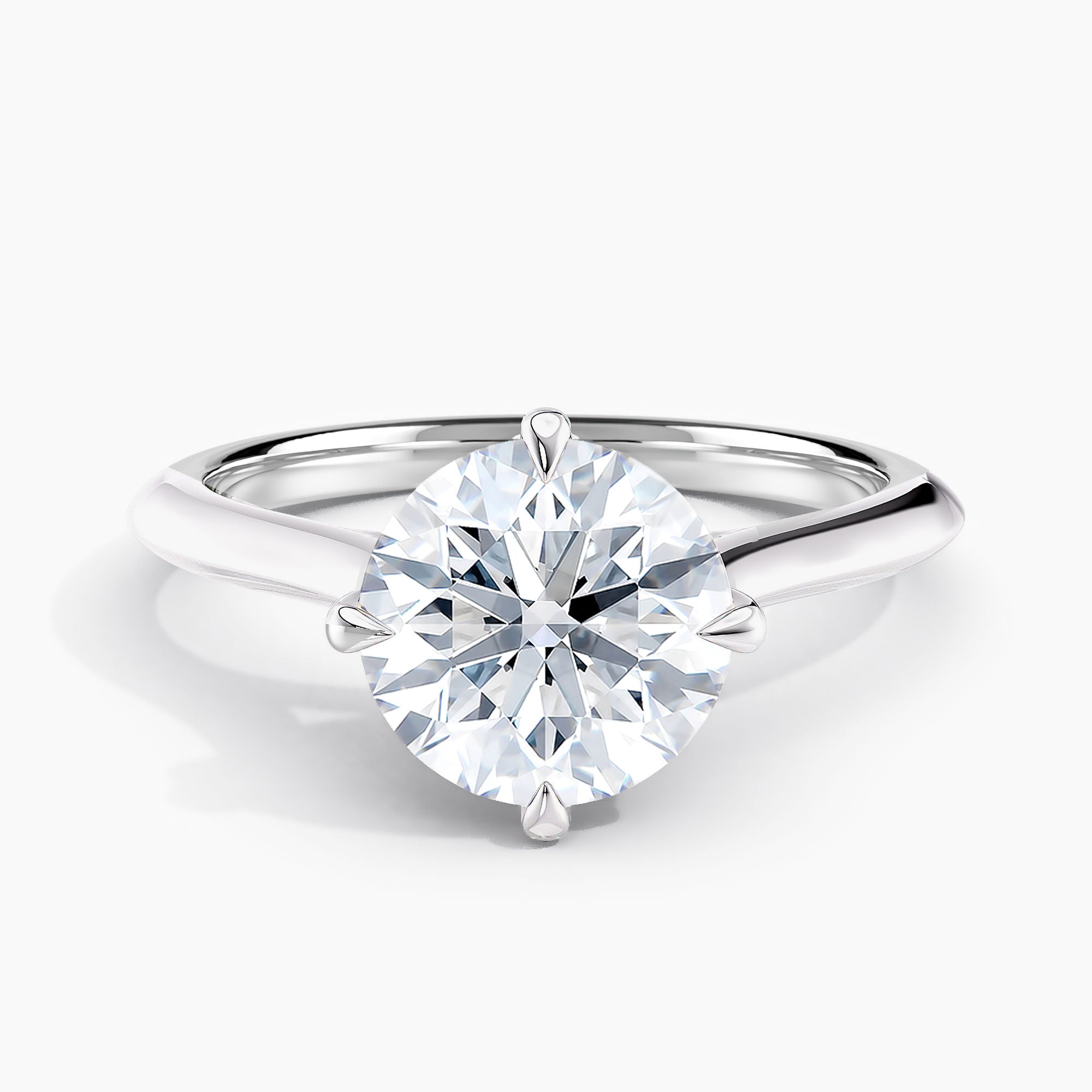 Round 2.00 Ct Lab Grown Diamond Solitaire Ring - Sterling Silver