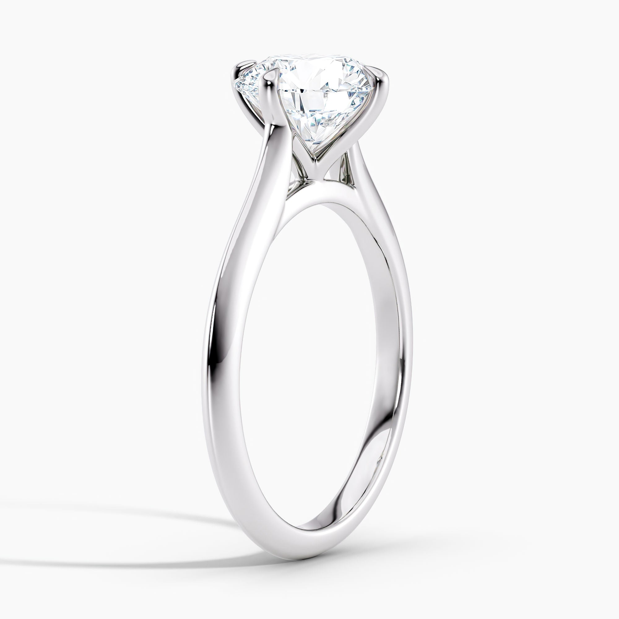 Round 2.00 Ct Lab Grown Diamond Solitaire Ring - Sterling Silver