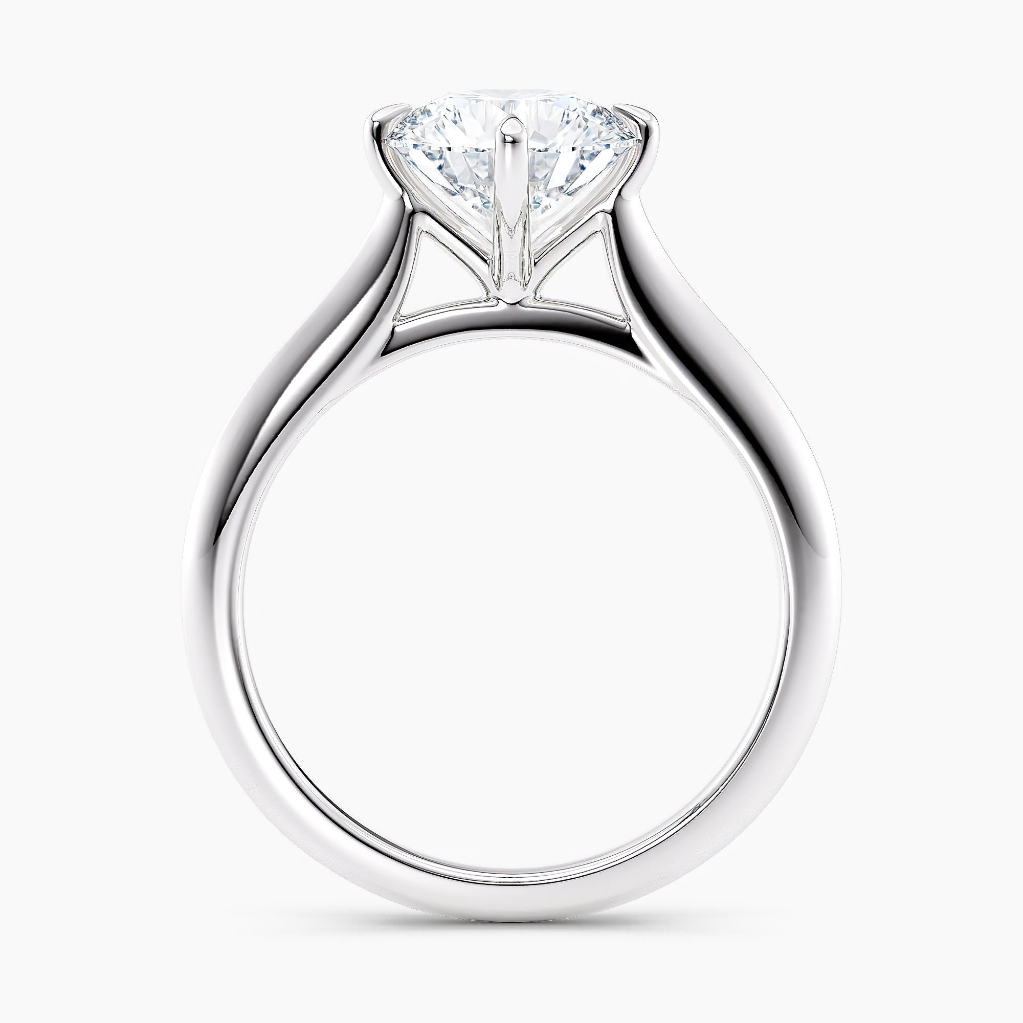 Round 2.00 Ct Lab Grown Diamond Solitaire Ring - Sterling Silver