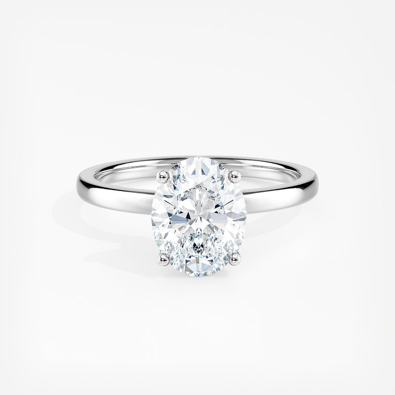Oval 2.00 Ct Lab Grown Diamond Solitaire Ring - Sterling Silver