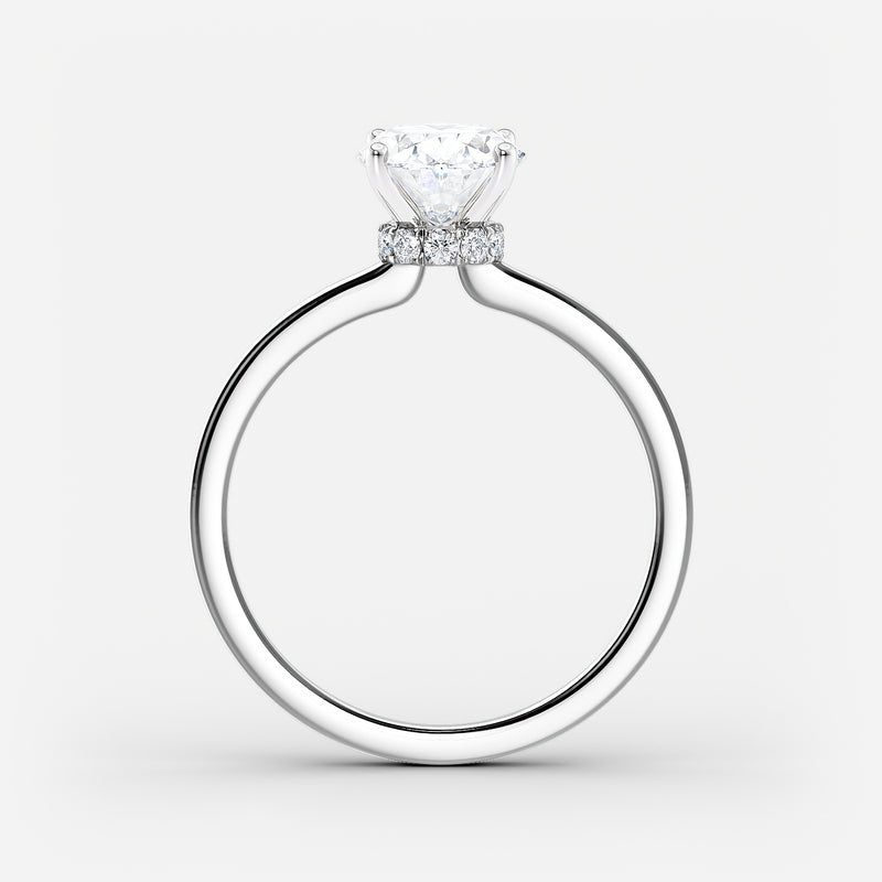 Oval 2.00 Ct Lab Grown Diamond Solitaire Ring - Sterling Silver