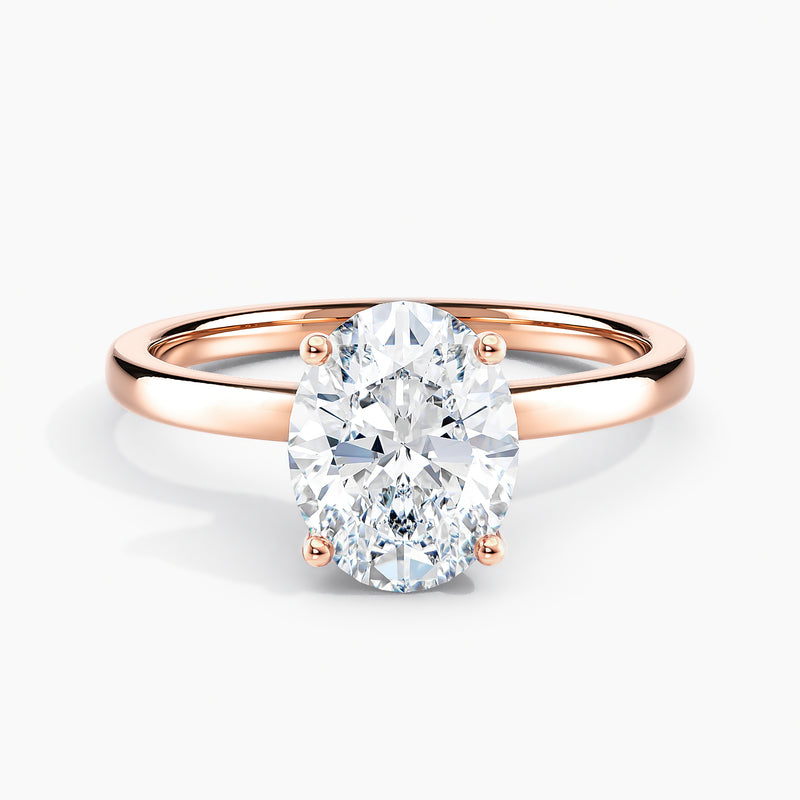 Oval 2.00 Ct Lab Grown Diamond Solitaire Ring - Sterling Silver