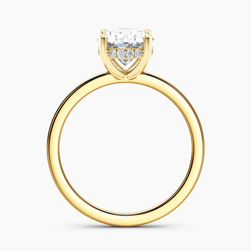 Oval 2.30 Ct Lab Grown Diamond Solitaire Ring - Sterling Silver