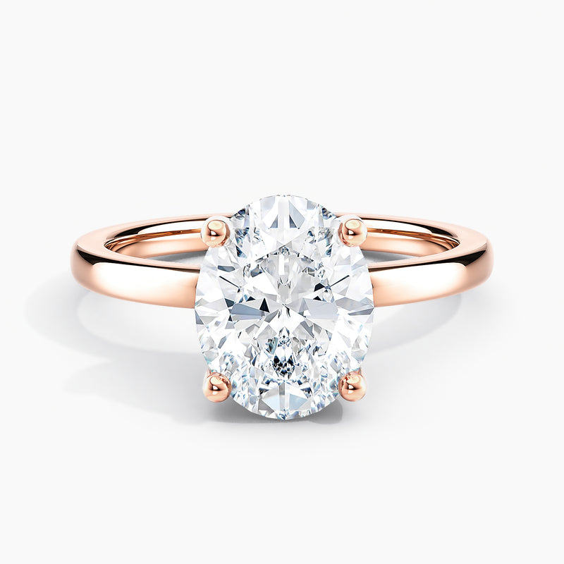 Oval 2.30 Ct Lab Grown Diamond Solitaire Ring - Sterling Silver