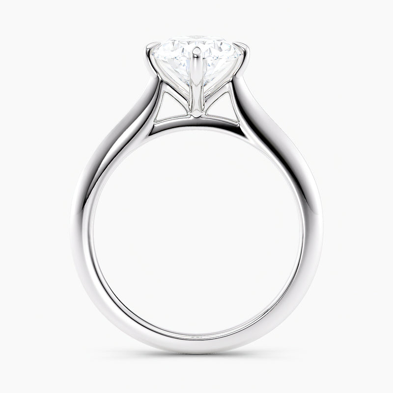East-West Knife Edge Oval Solitaire Engagement Ring