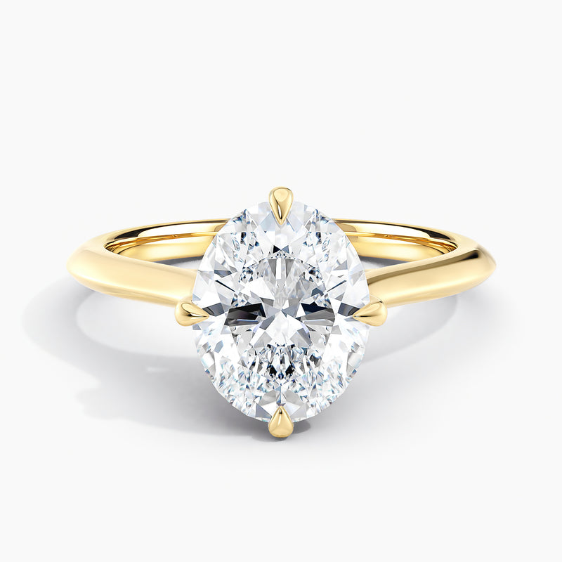East-West Knife Edge Oval Solitaire Engagement Ring