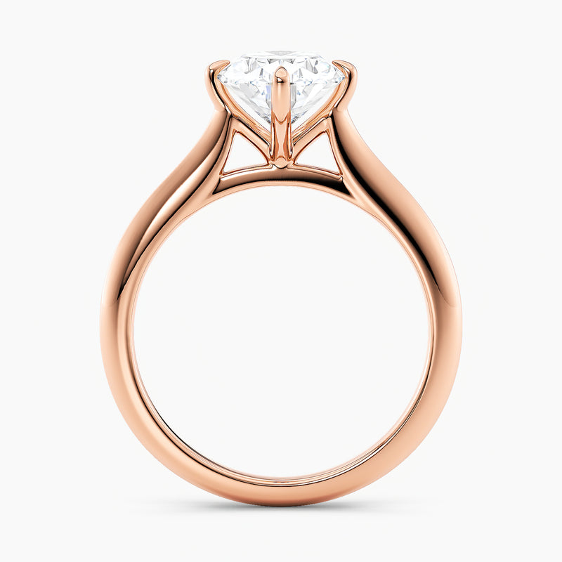 East-West Knife Edge Oval Solitaire Engagement Ring